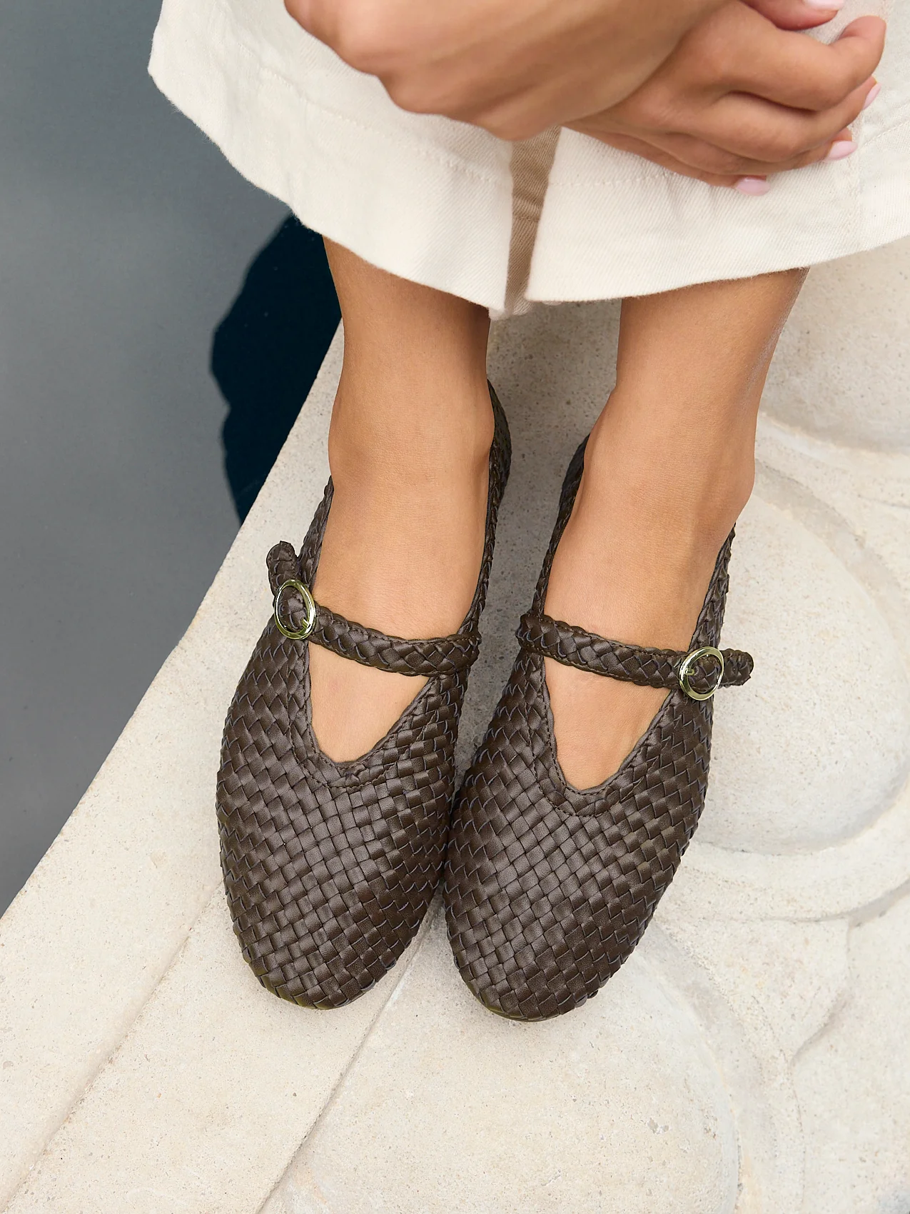 Debut Brown Handwoven Ballet Flats - Image 6