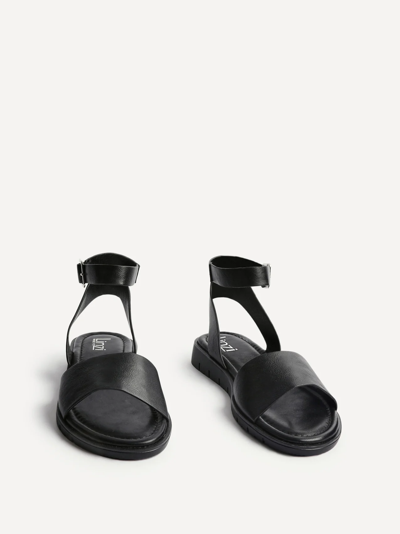 Denia Wide Fit Black Sandals - Image 3