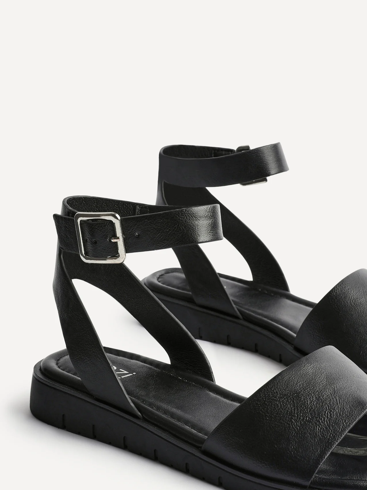 Denia Wide Fit Black Sandals - Image 4
