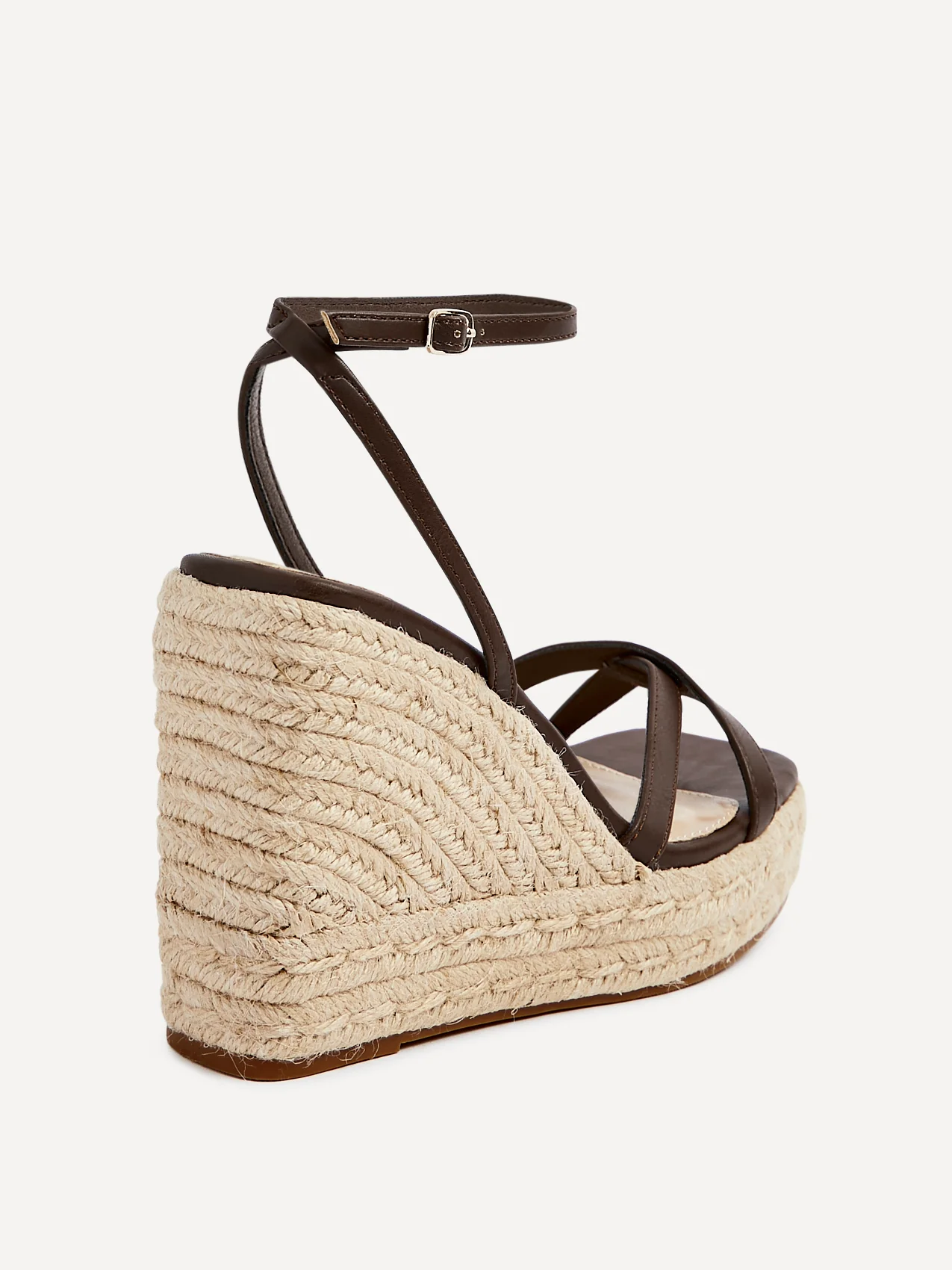 Desta Brown Nubuck Strappy Rope Wedges - Image 5