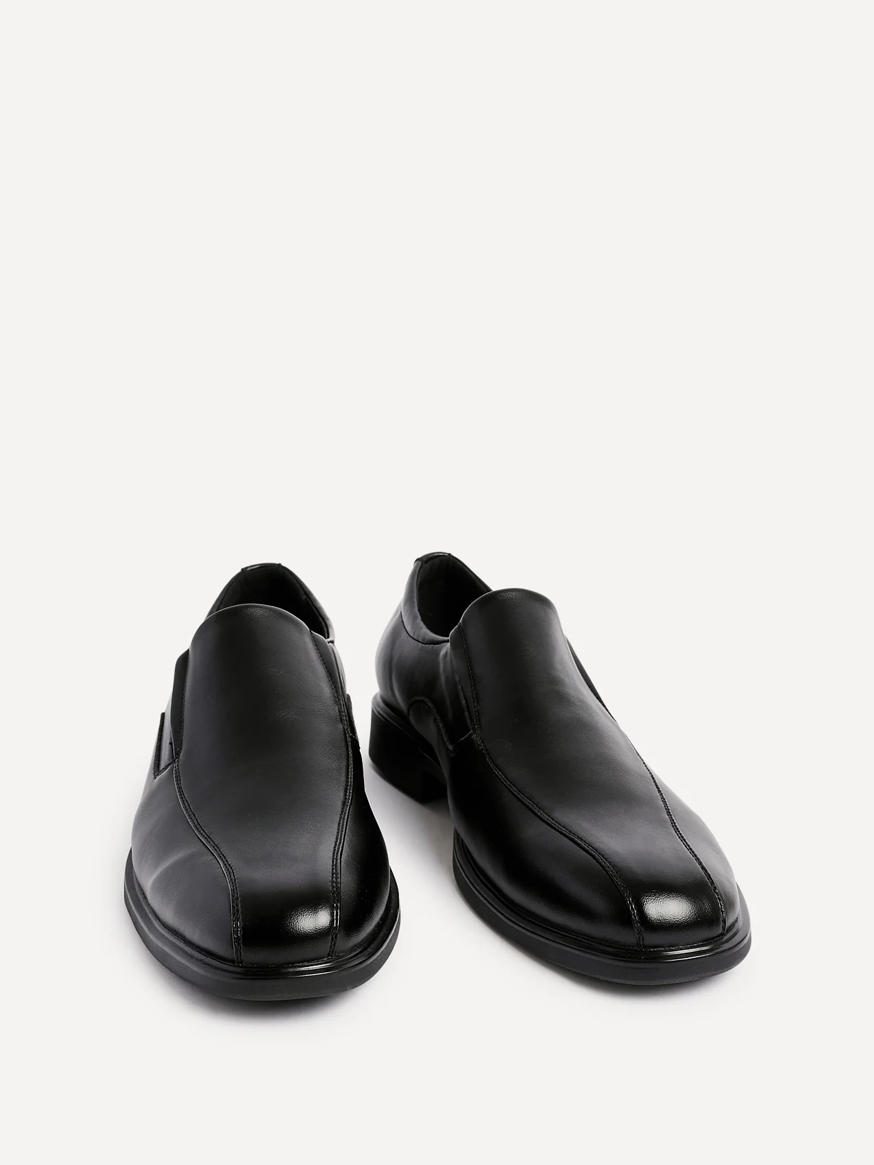 Diego Mens Black Faux Leather Slip-On Shoes - Image 3