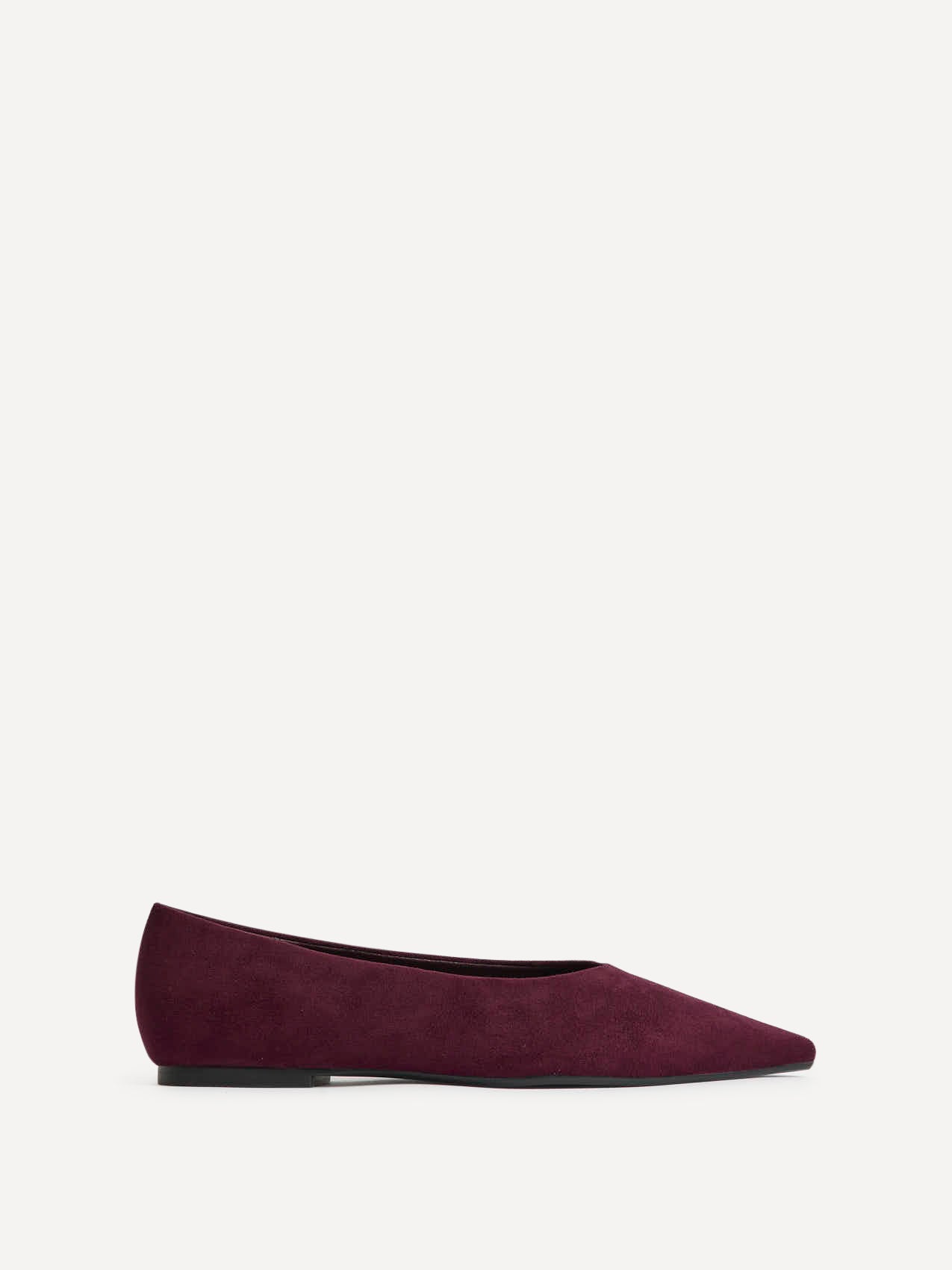 Direct Burgundy Pointed Toe Ballet Flats - Image 2