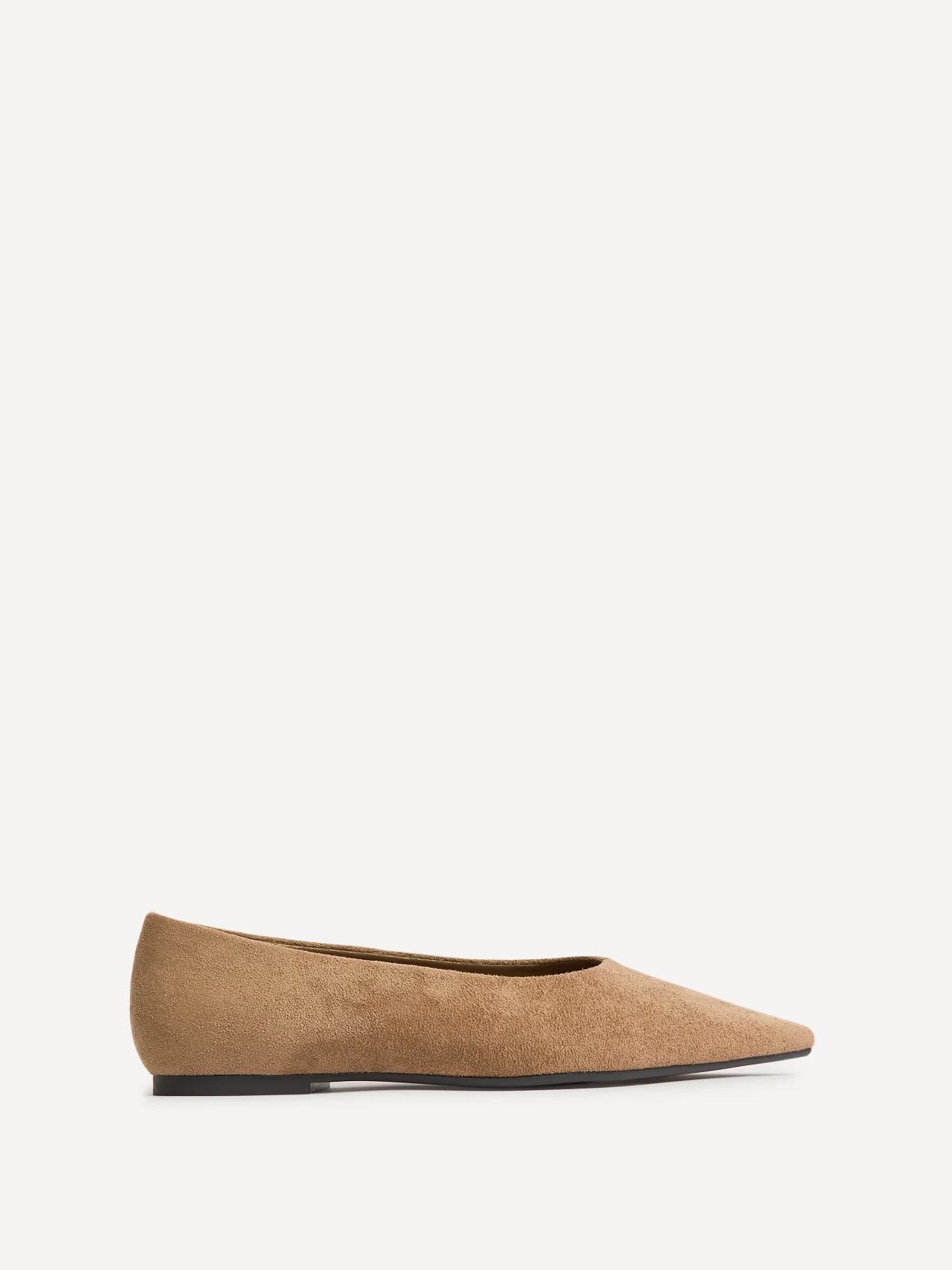 Direct Taupe Pointed Toe Ballet Flats - Image 2