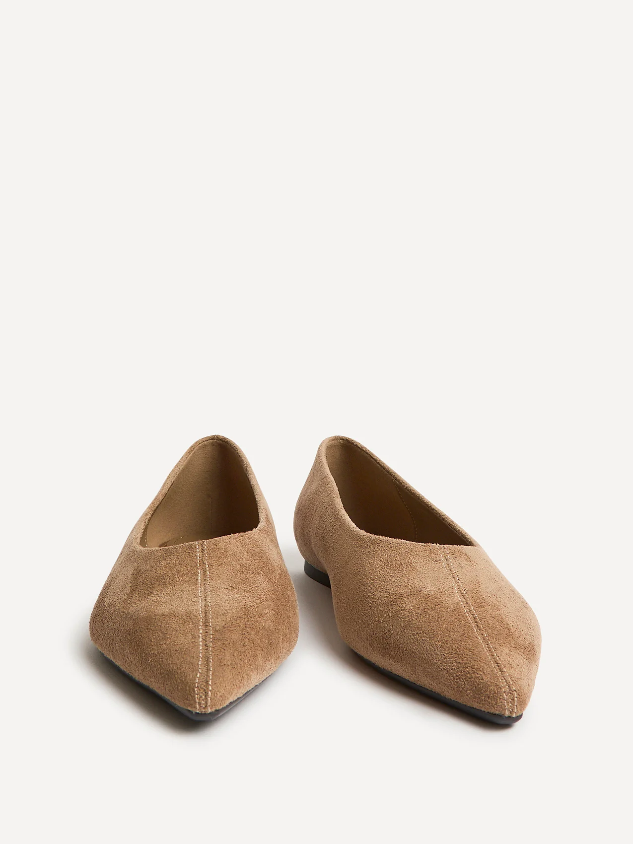 Direct Taupe Pointed Toe Ballet Flats - Image 3