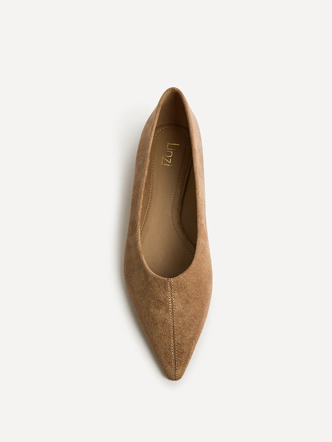 Direct Taupe Pointed Toe Ballet Flats - Image 4