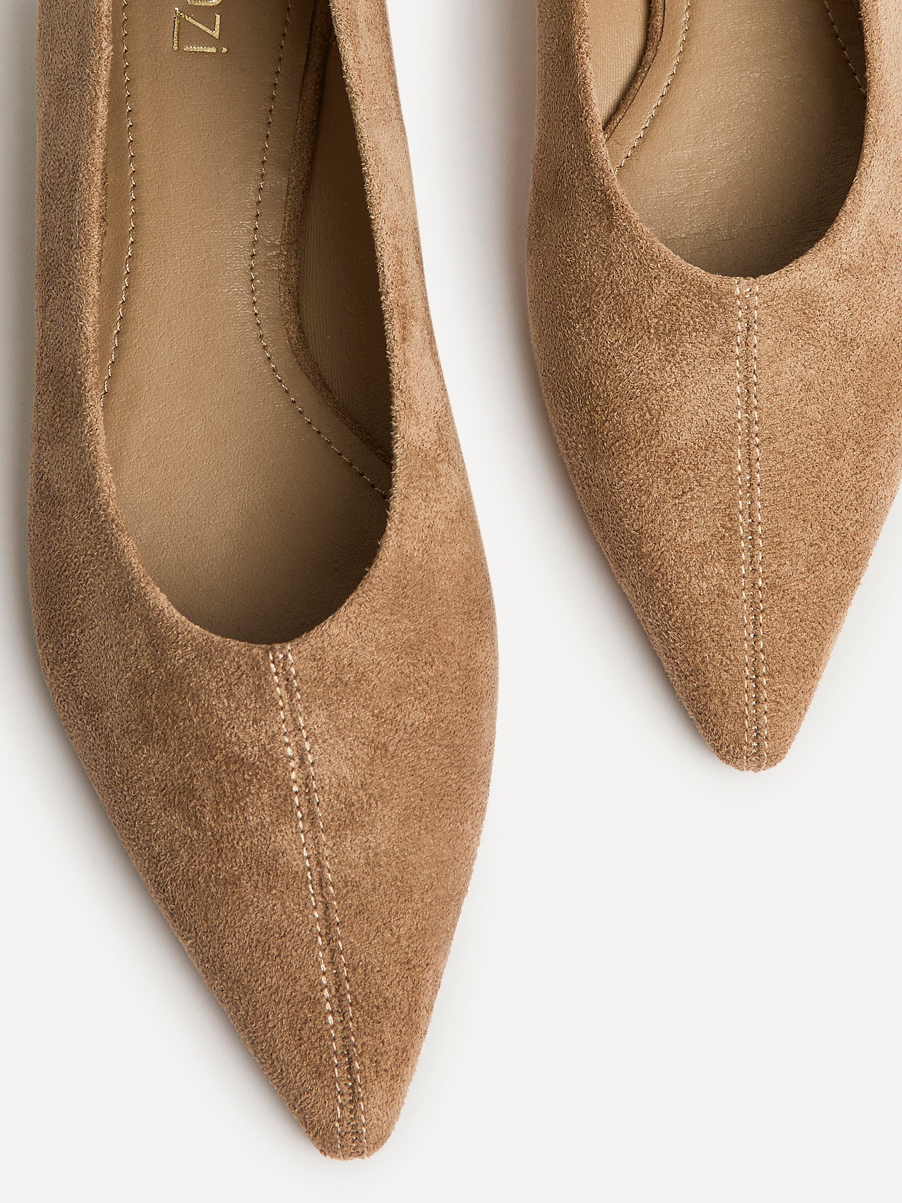 Direct Taupe Pointed Toe Ballet Flats - Image 5