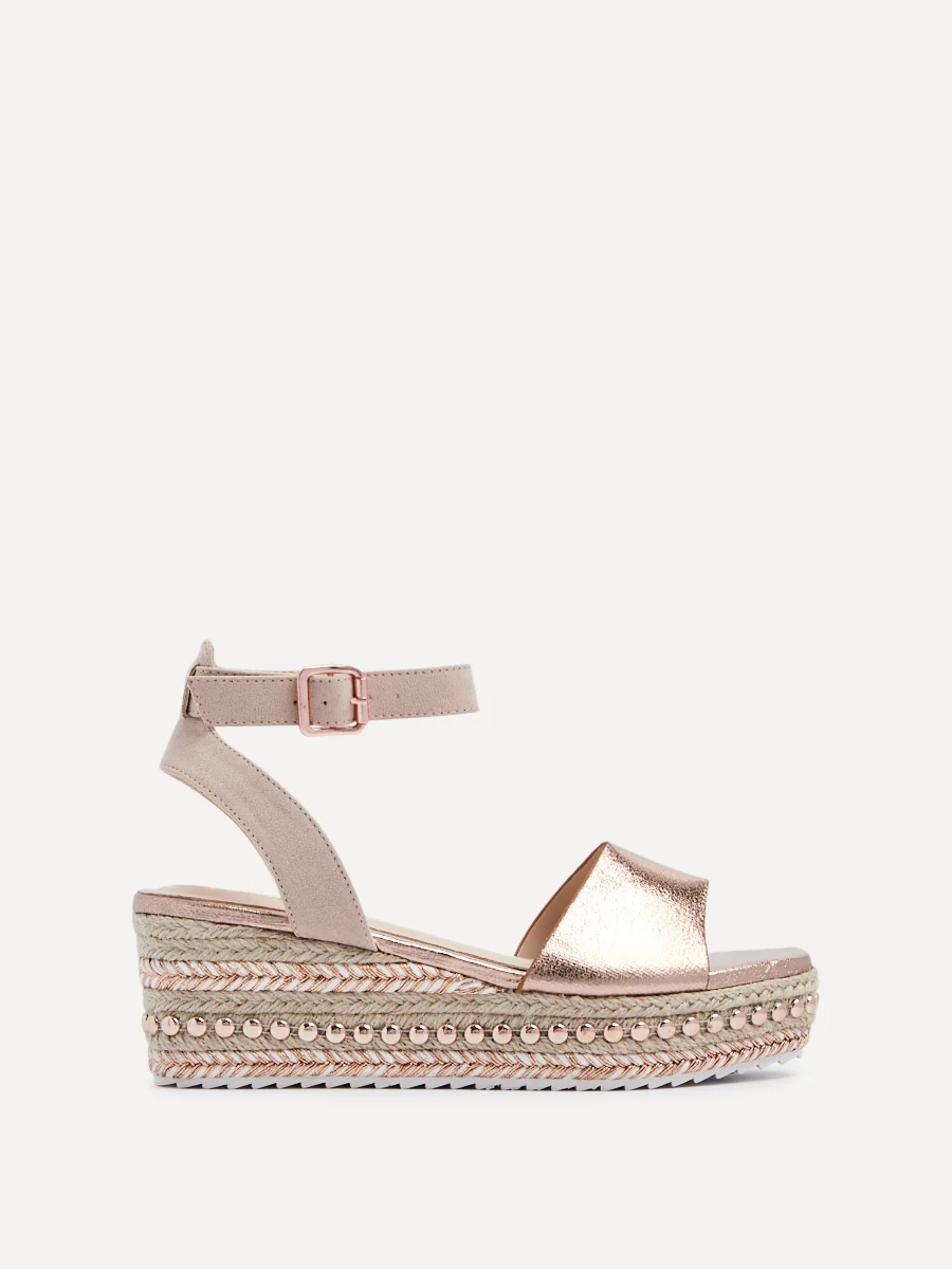 Disco Rose Gold Flatform Sandals - Image 2