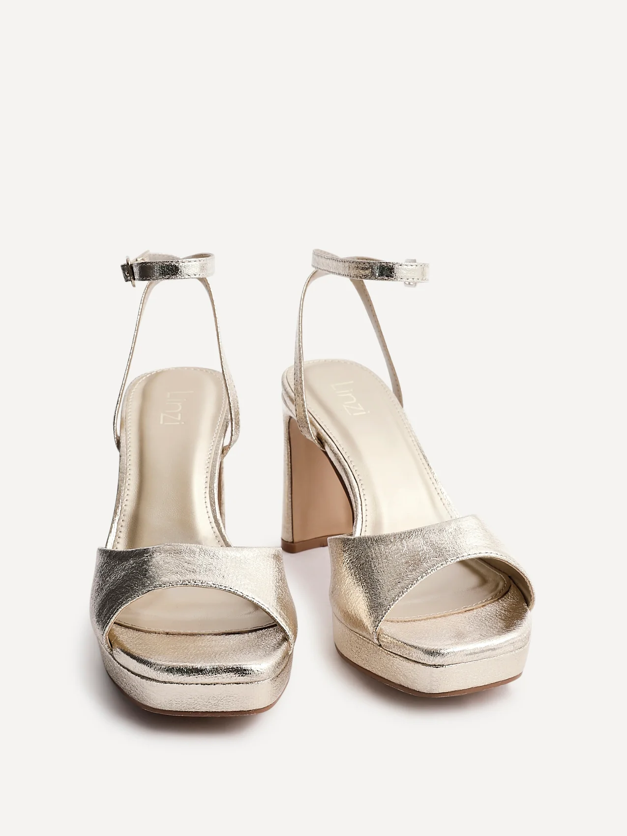Diva Gold Faux Leather Platform Heels - Image 3