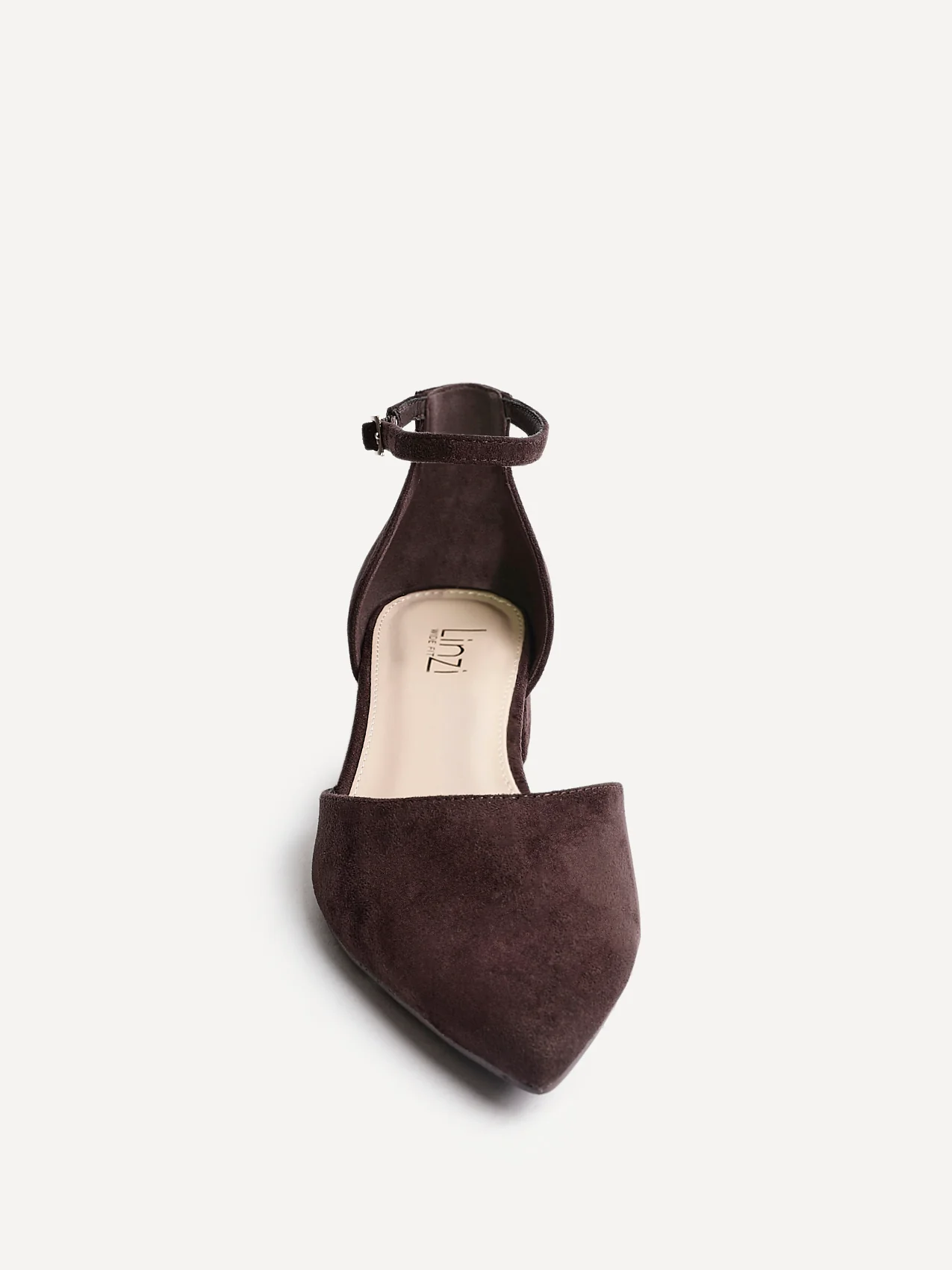 Dolly Wide Fit Brown Faux Suede Low Court Heels - Image 4
