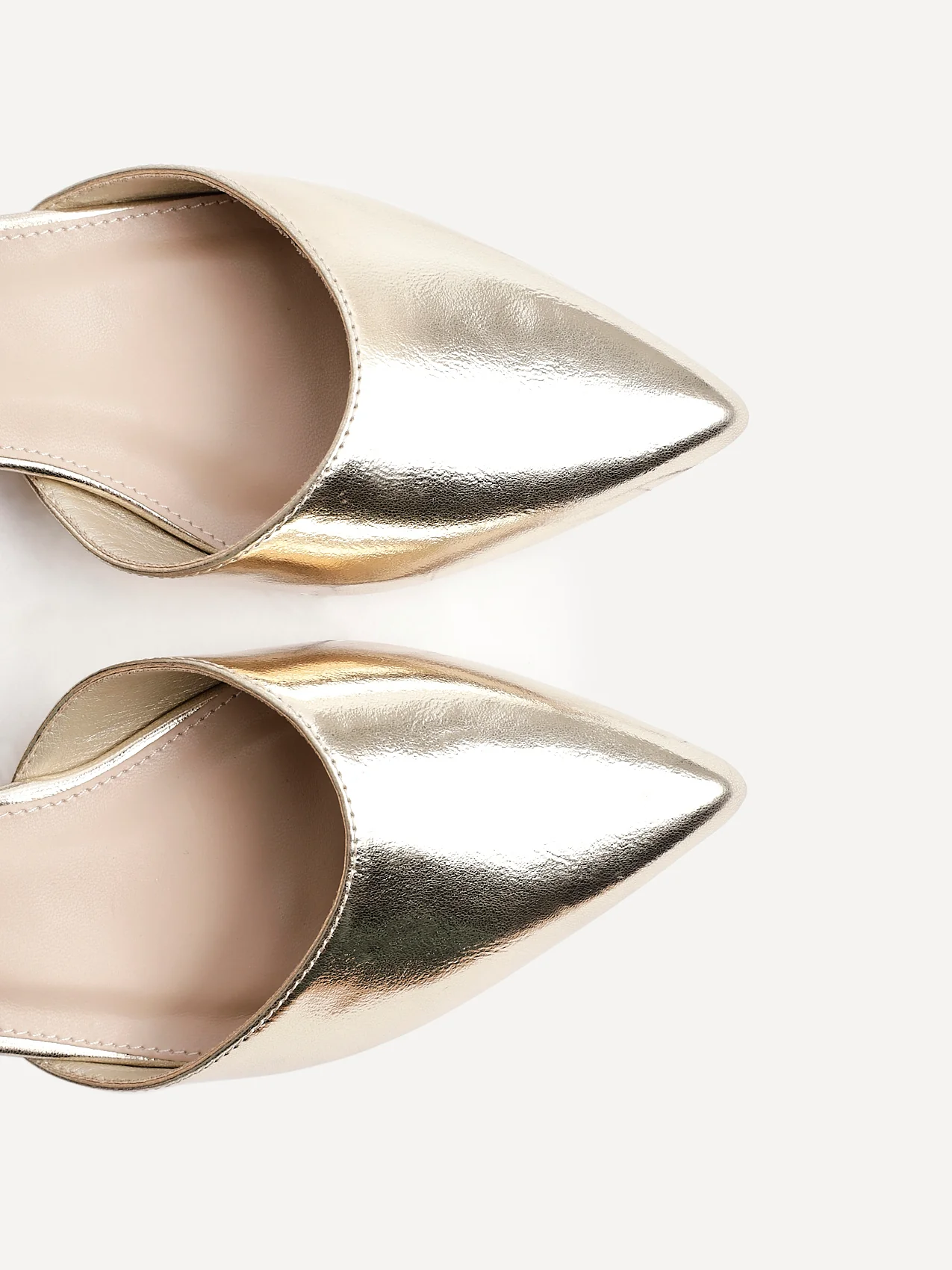 Dolly Wide Fit Gold Faux Leather Low Court Heels - Image 5