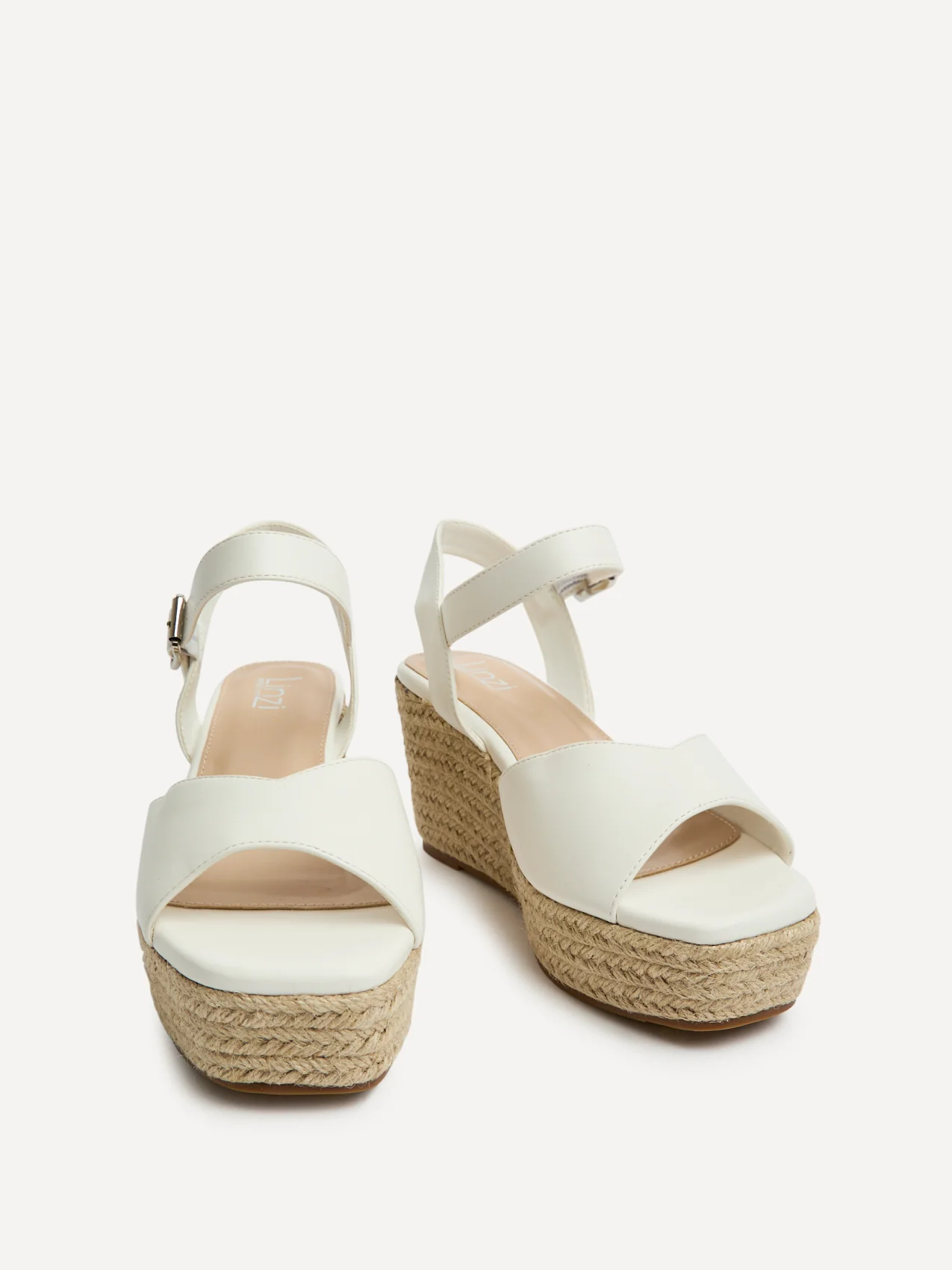 Duchess Wide Fit White Wedge Sandals - Image 3