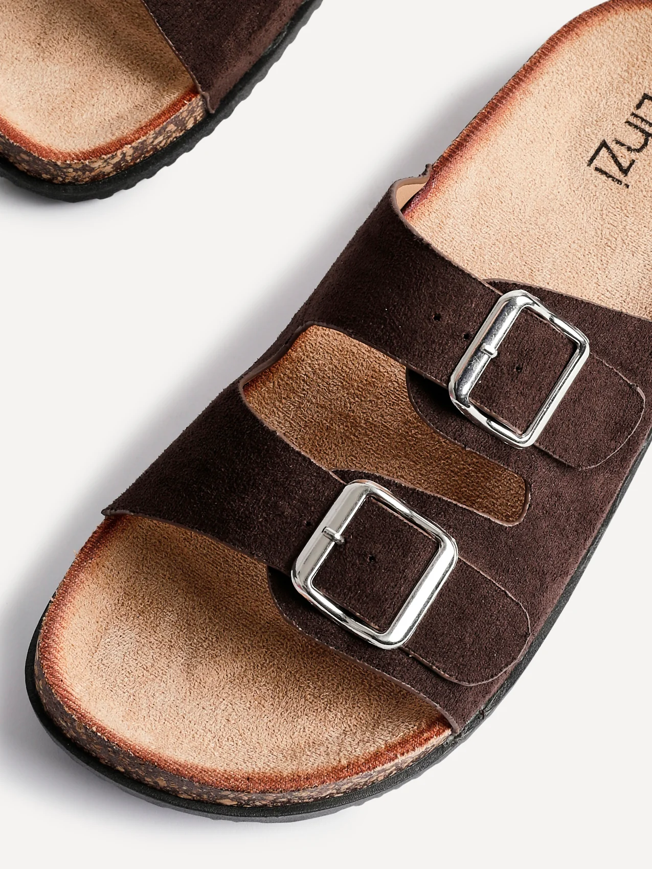 Echo Brown Double Buckle Sandals - Image 4