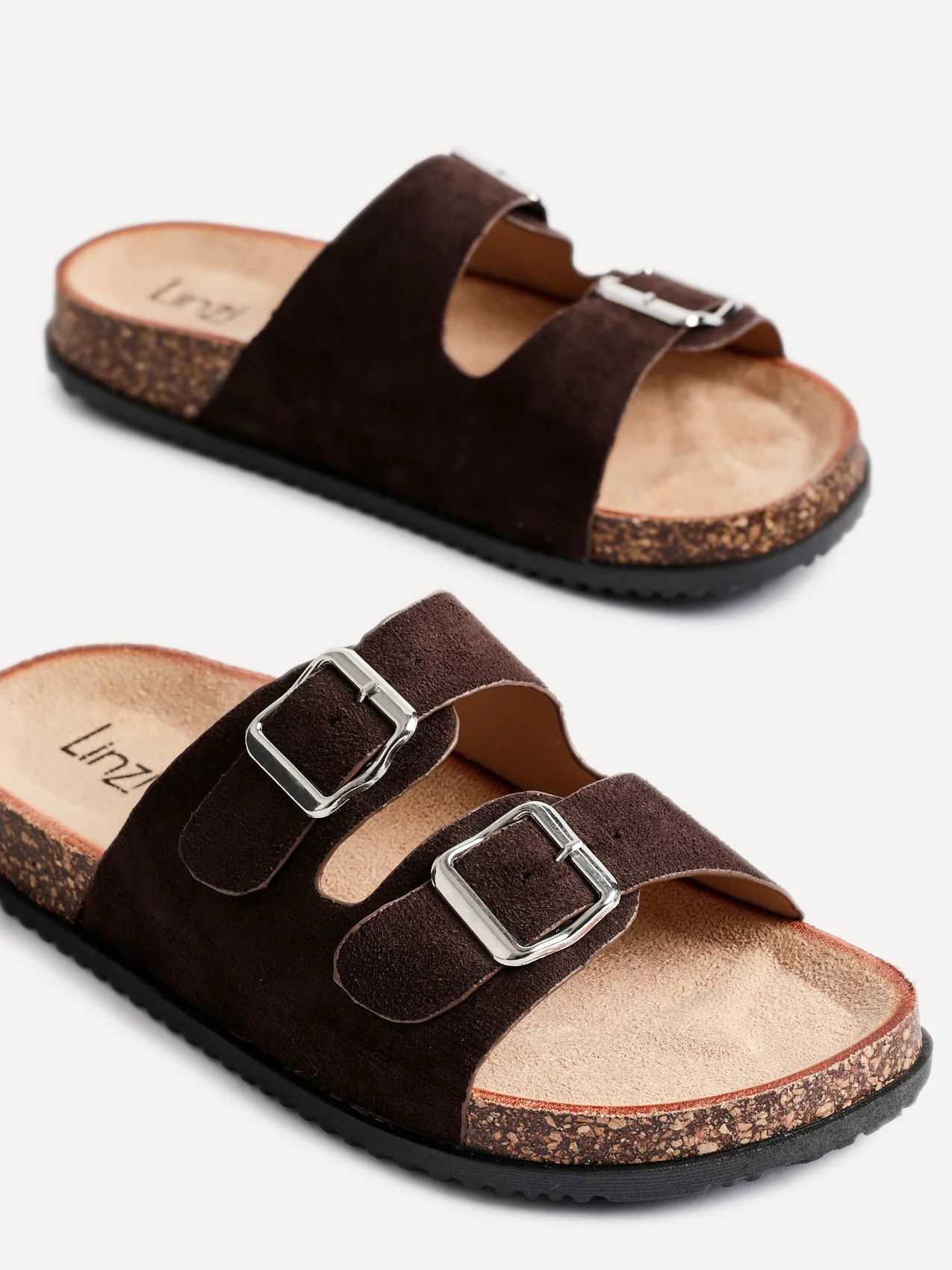 Echo Brown Double Buckle Sandals - Image 5