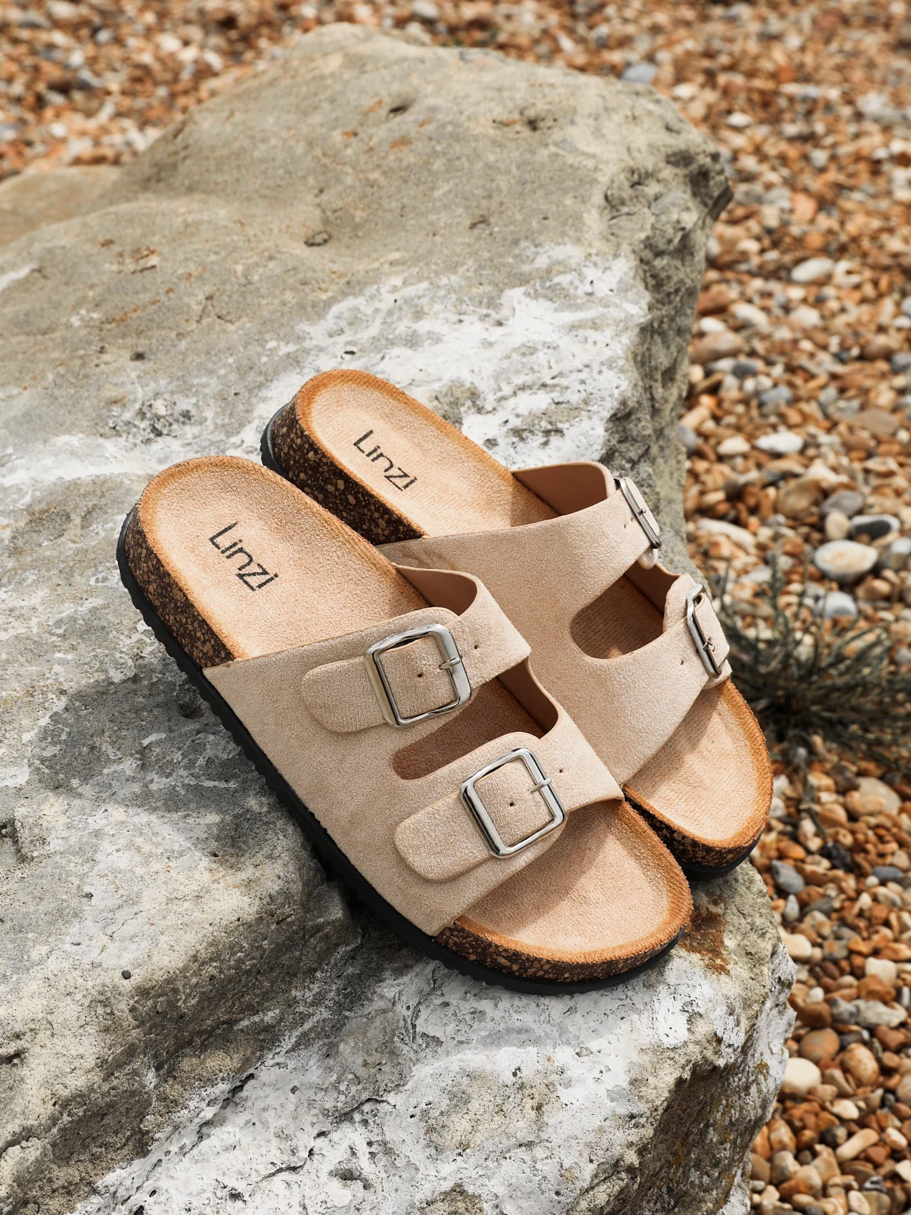 Echo Beige Double Buckle Sandals - Image 6