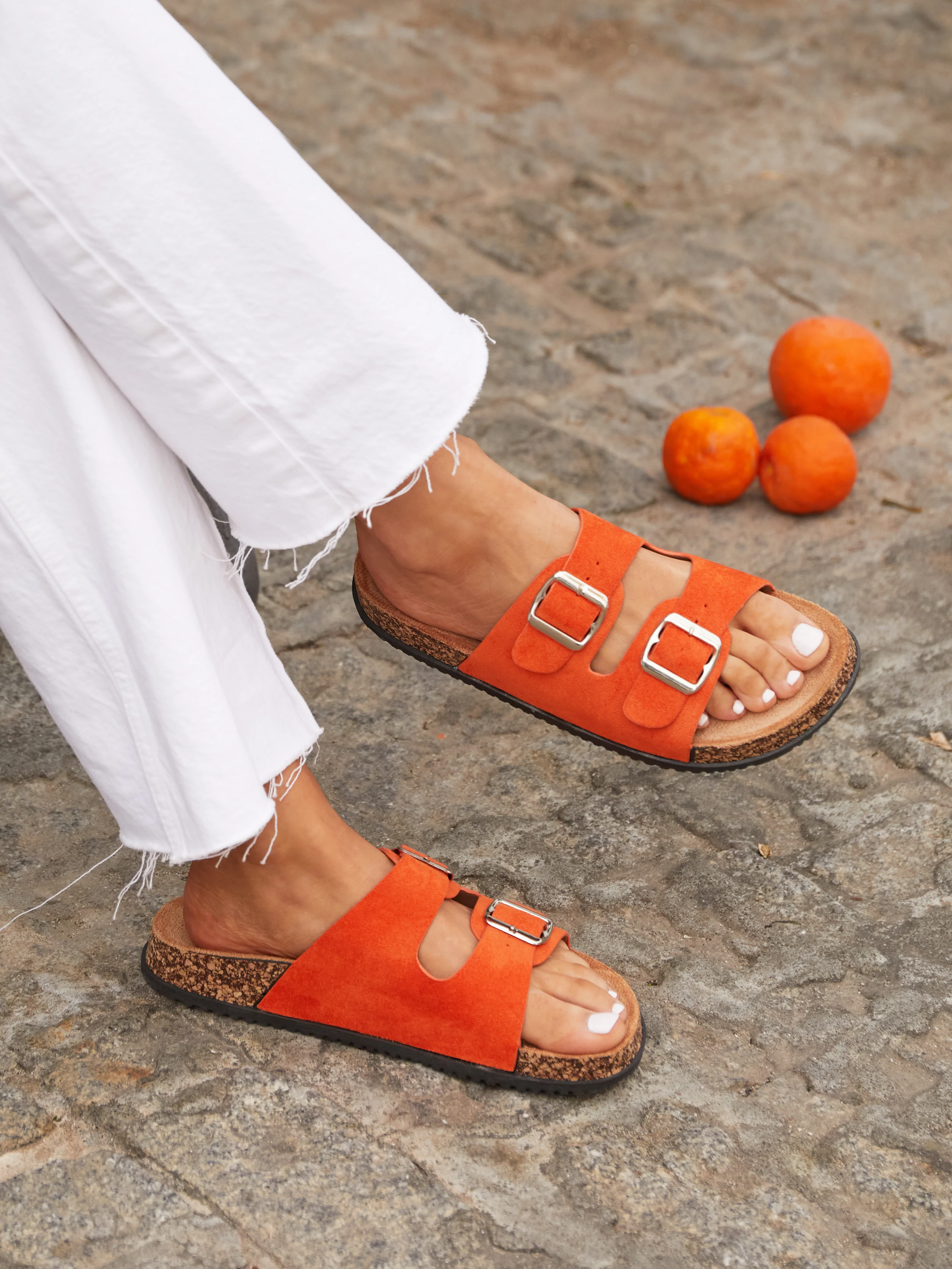 Echo Orange Double Buckle Sandals - Image 6