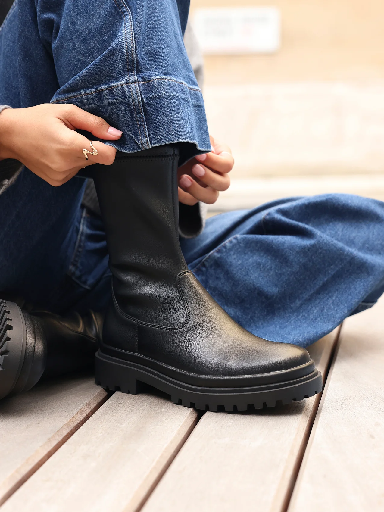 Edge Black Platform Ankle Boots - Image 6