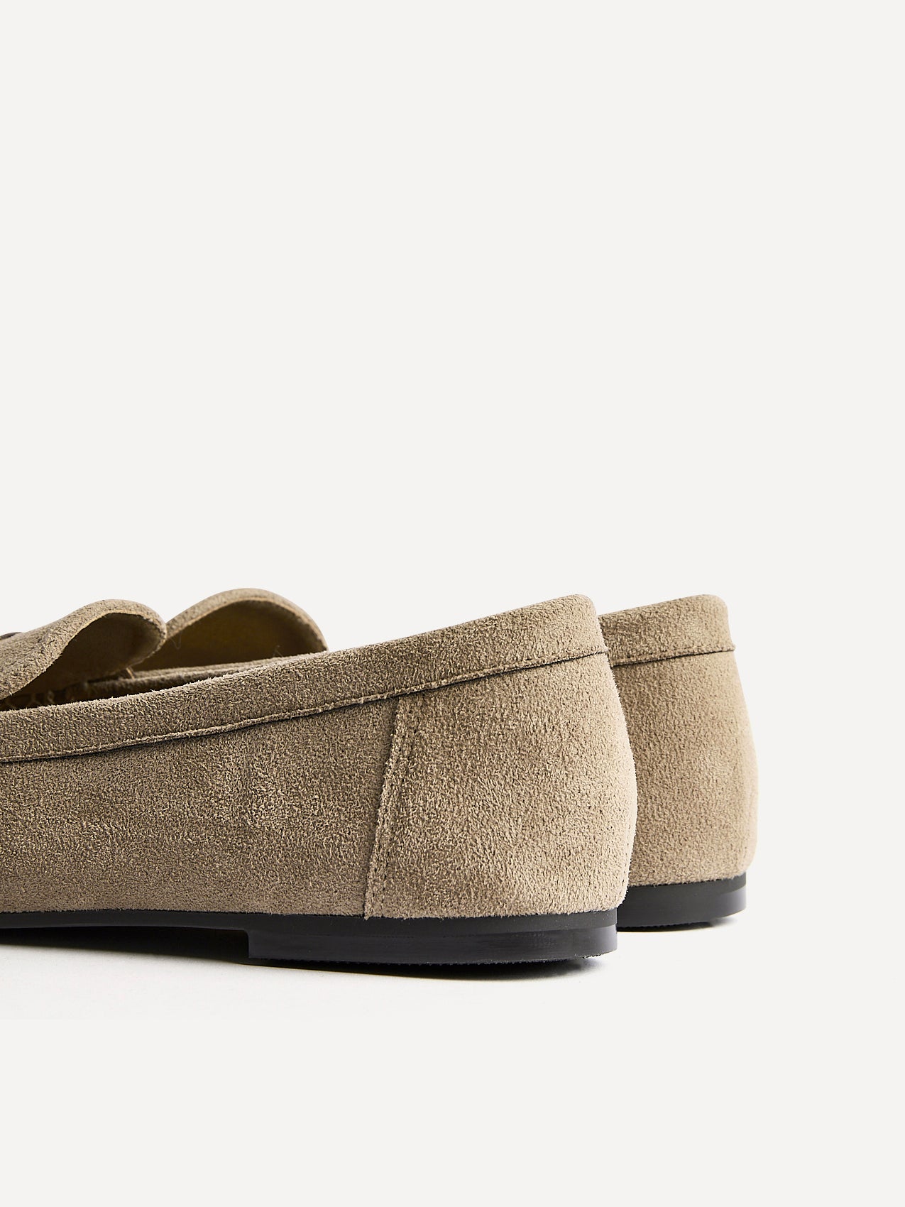 Edition Taupe Faux Suede Penny Loafers - Image 5