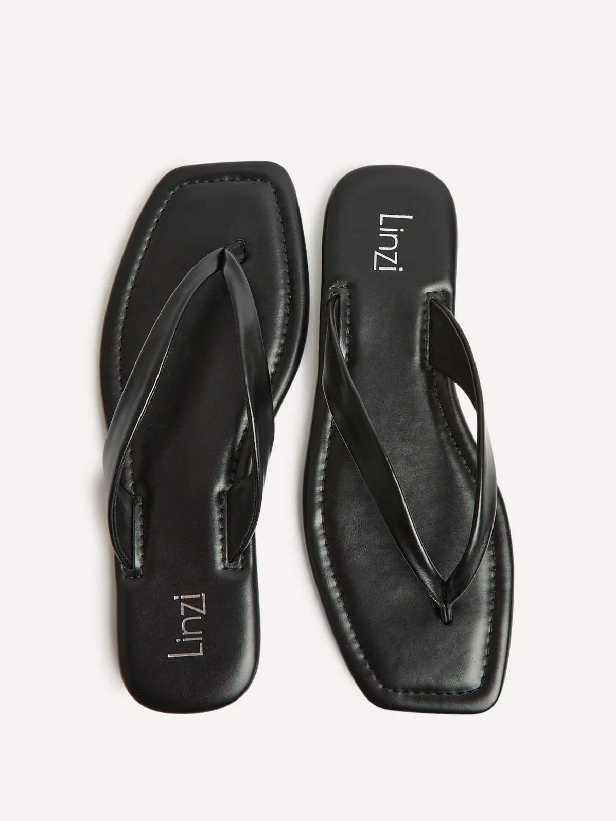 Element Black Toe Post Flat Sandals - Image 5