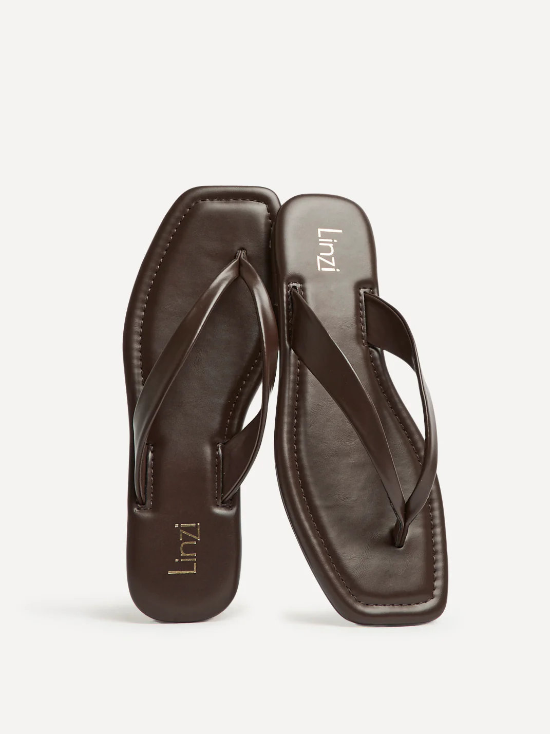 Element Brown Toe Post Flat Sandals - Image 5