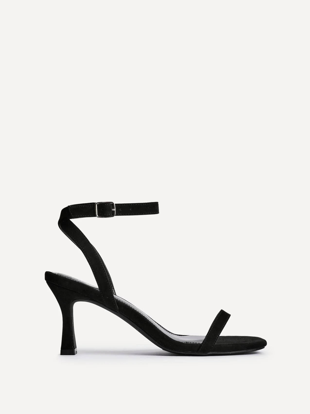 Elevate Black Faux Suede Barely There Heels - Image 2