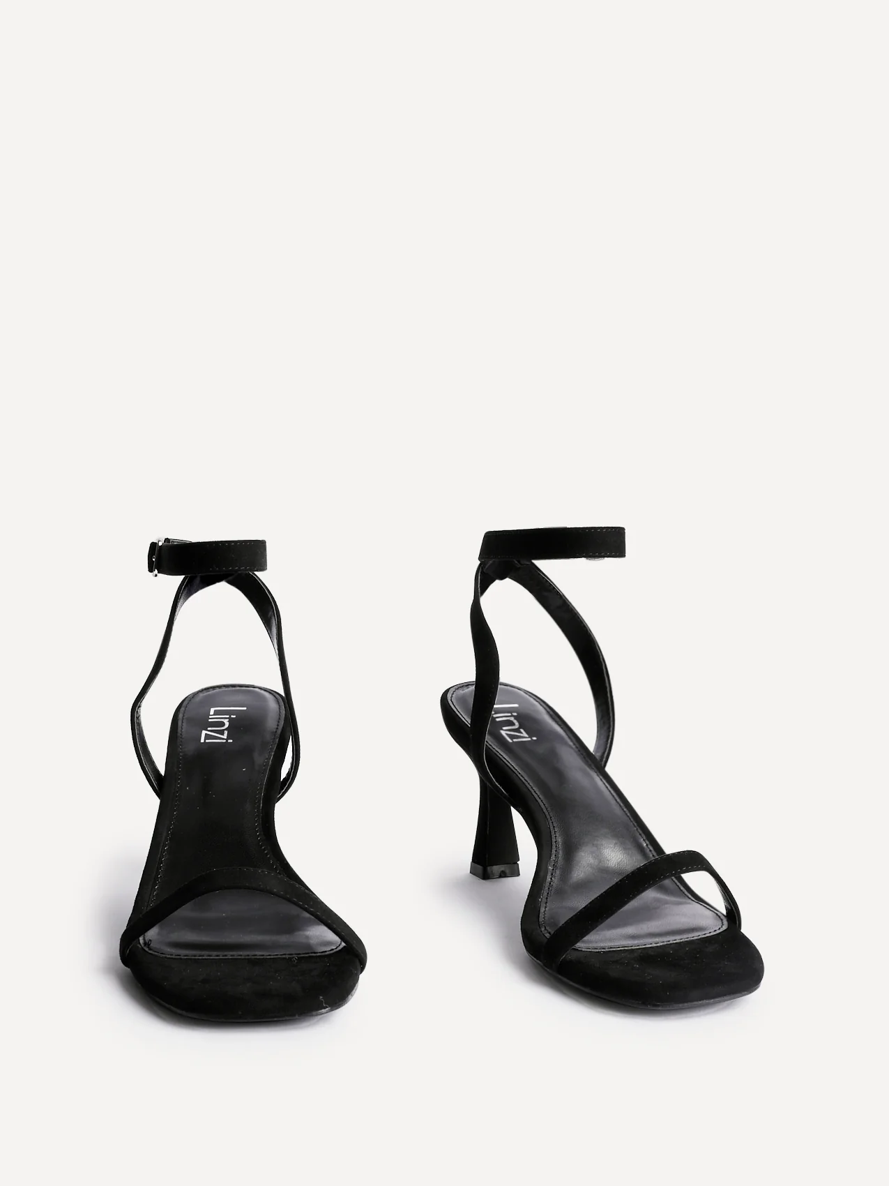 Elevate Black Faux Suede Barely There Heels - Image 3