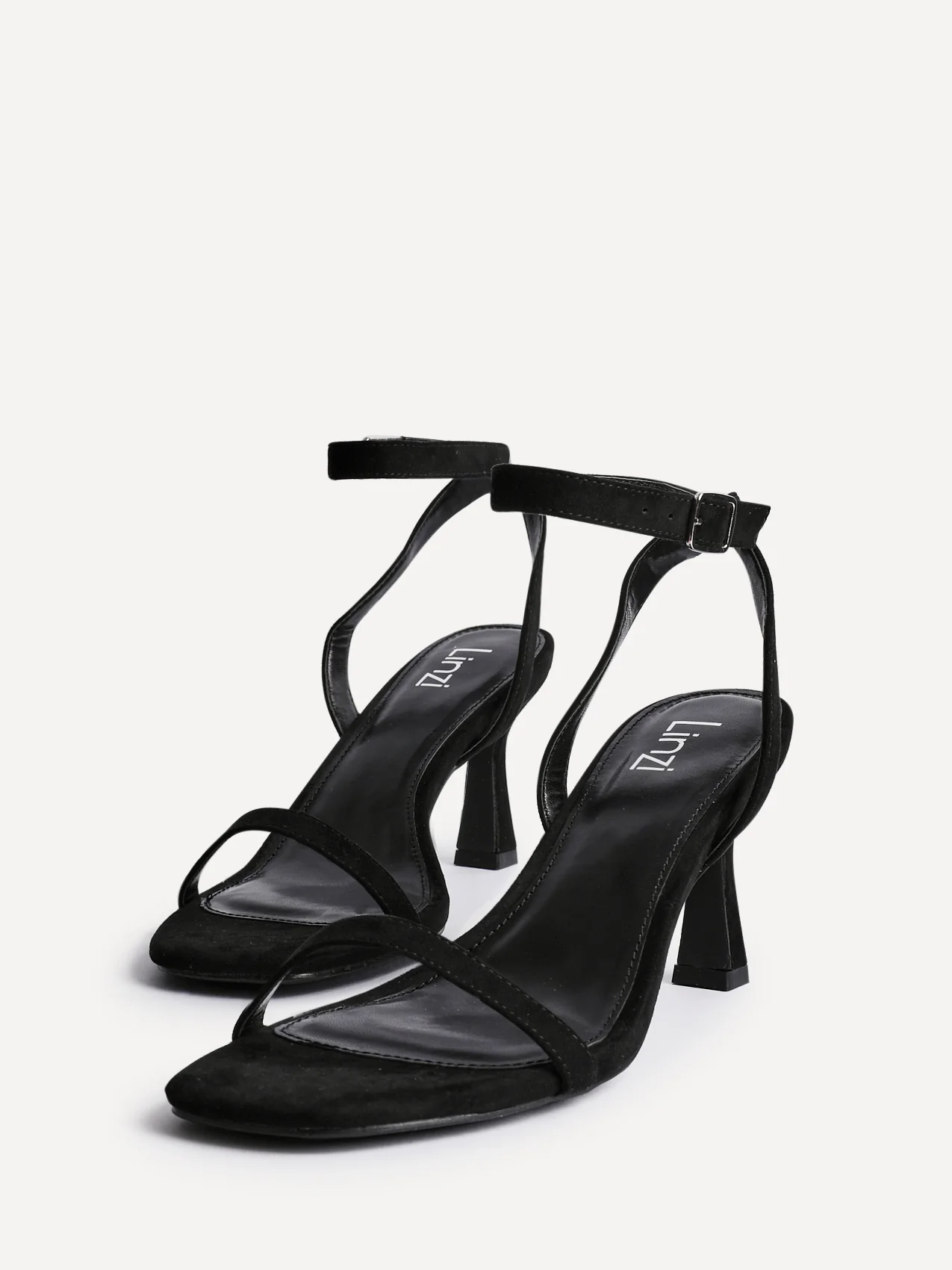 Elevate Black Faux Suede Barely There Heels - Image 4
