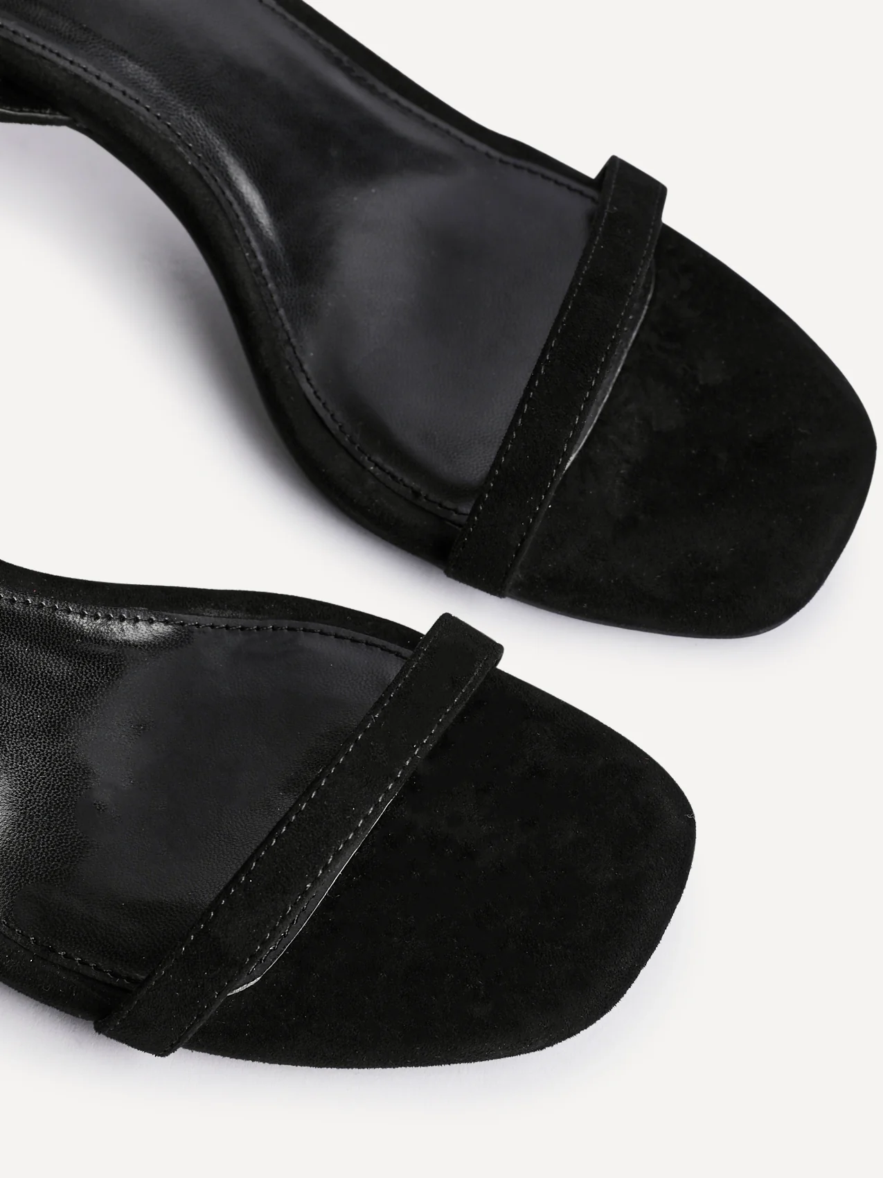 Elevate Black Faux Suede Barely There Heels - Image 5