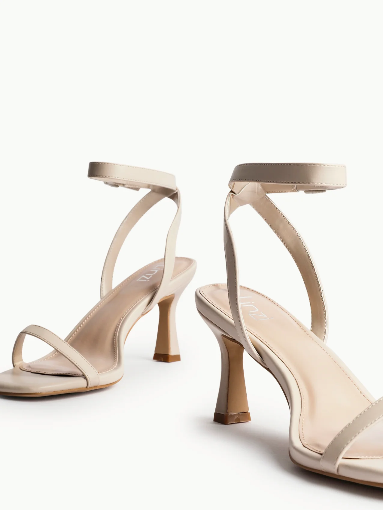 Elevate Nude Faux Leather Barely There Heels - Image 4