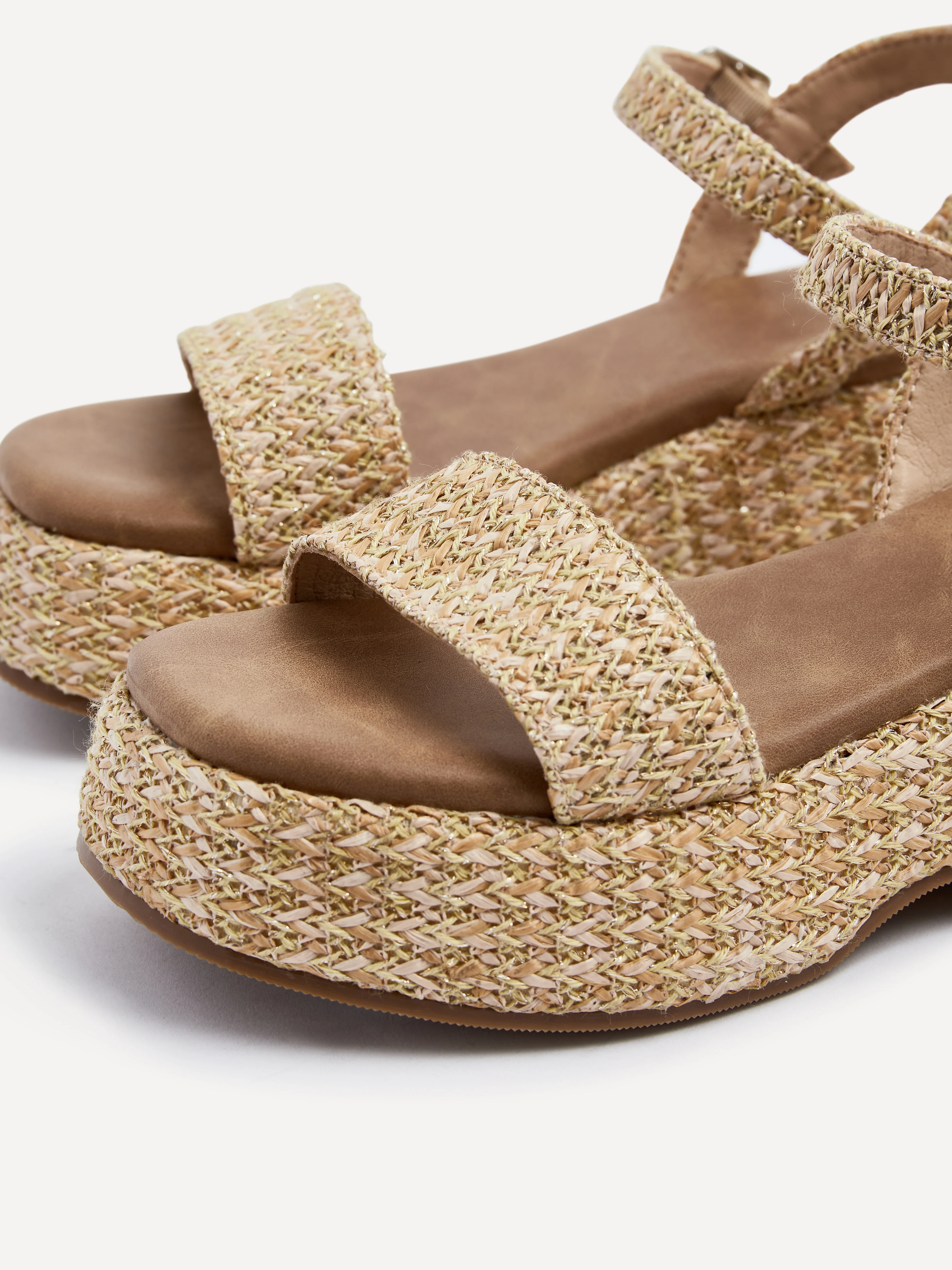 Elisa Natural & Gold Espadrille Sandals - Image 4