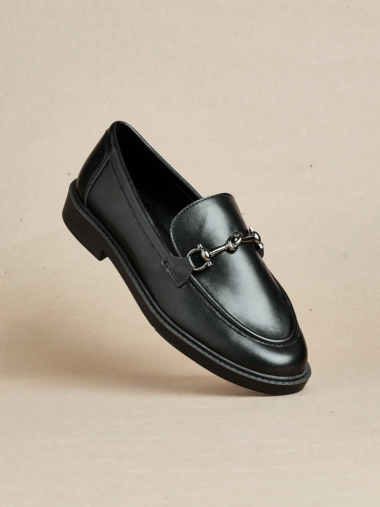 Elite Black Faux Leather Loafers - Image 7