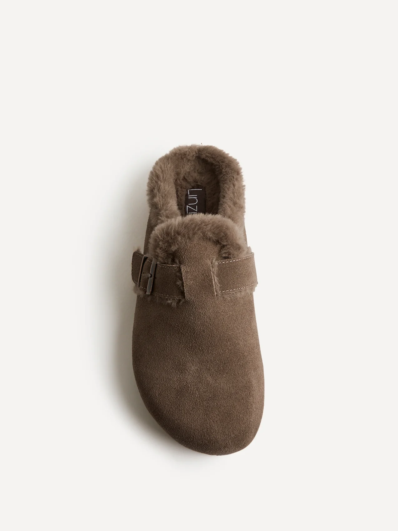Ember Mocha Suede Leather Fur Lined Clogs - Image 4