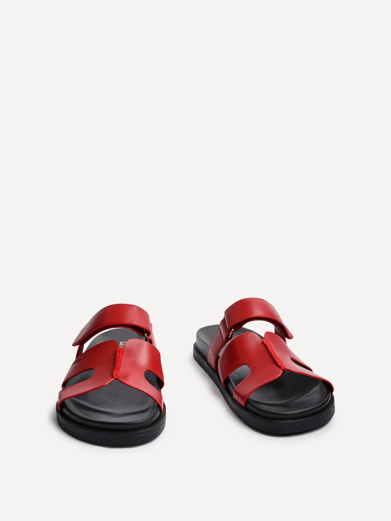 Emmy Red Faux Leather Sandals - Image 3