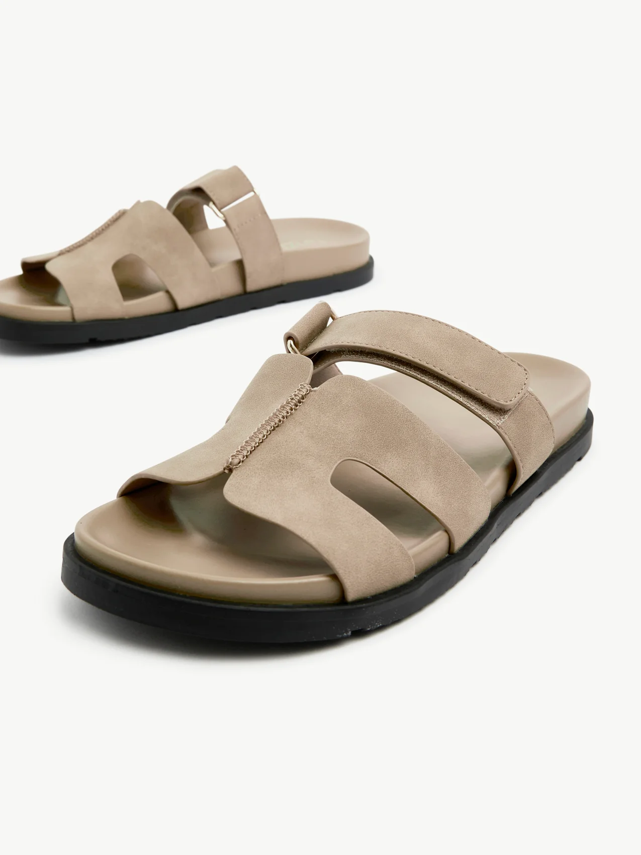 Emmy Taupe Faux Nubuck Sandals - Image 4