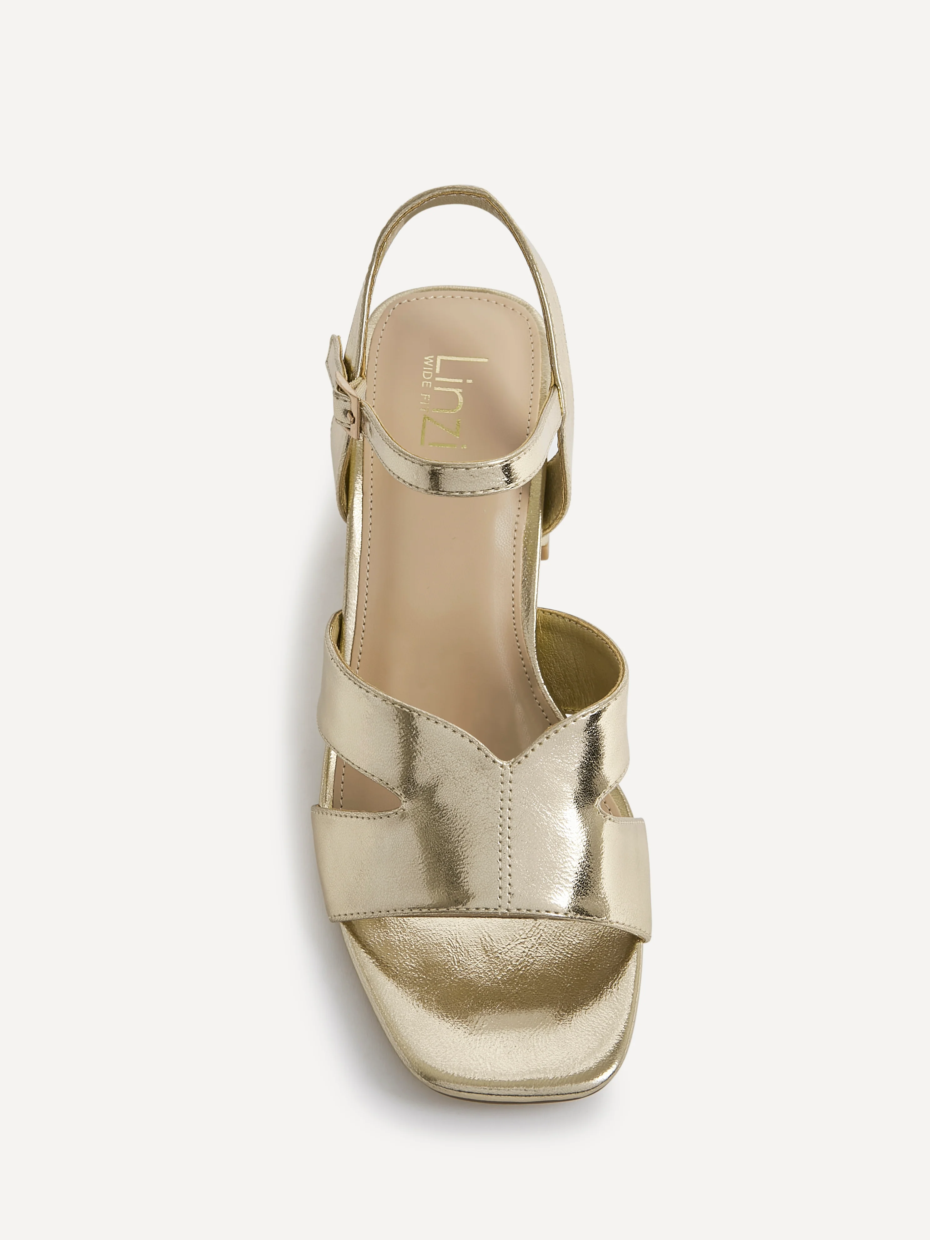 Empire Wide Fit Gold Block Heels - Image 4