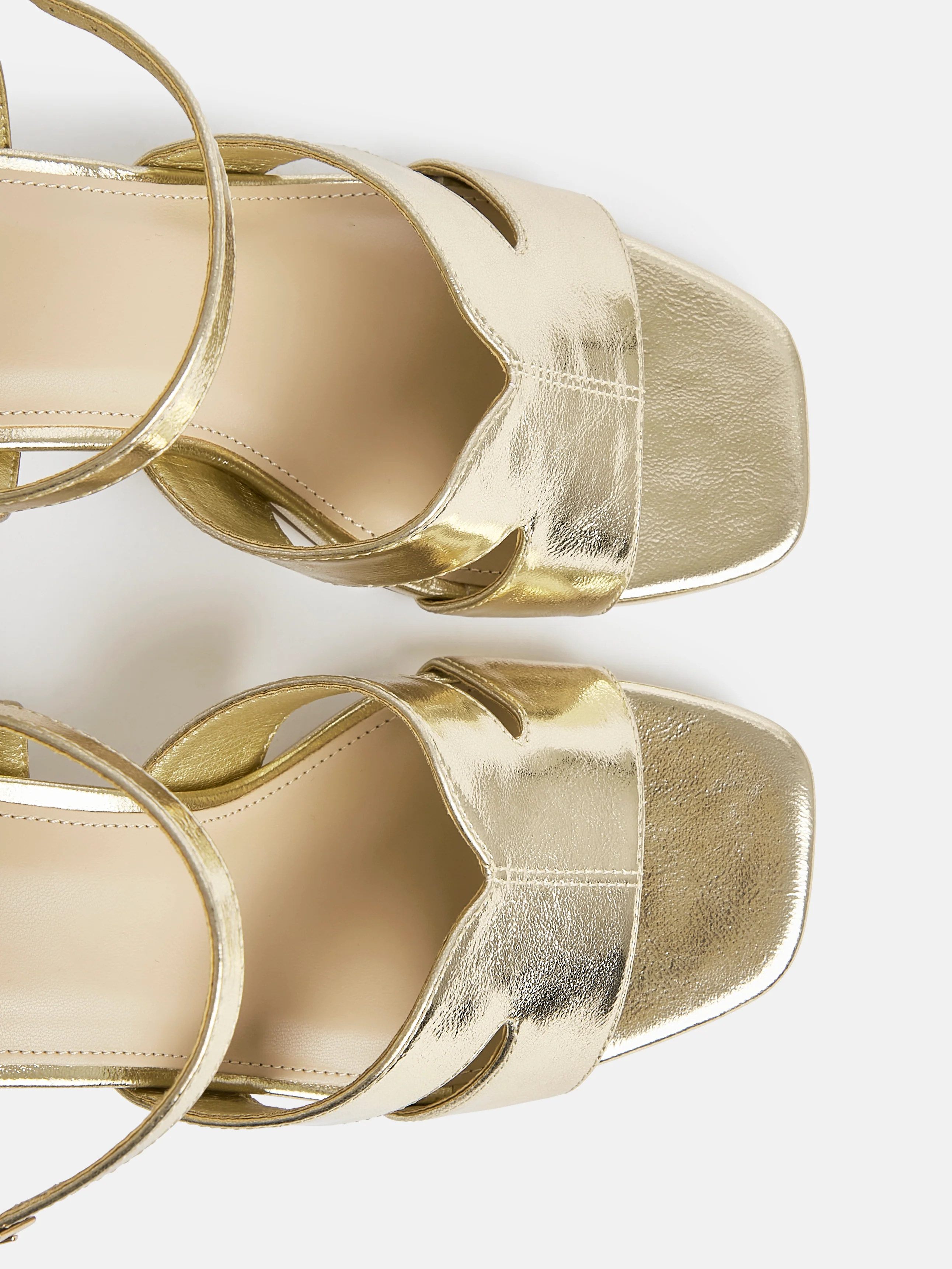 Empire Wide Fit Gold Block Heels - Image 5