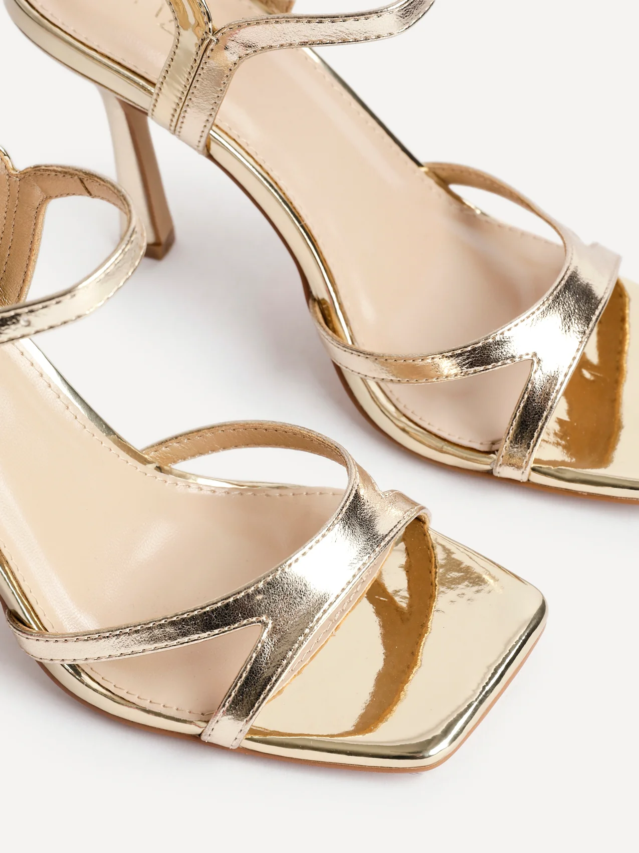 Empress Gold Faux Leather Heels - Image 5