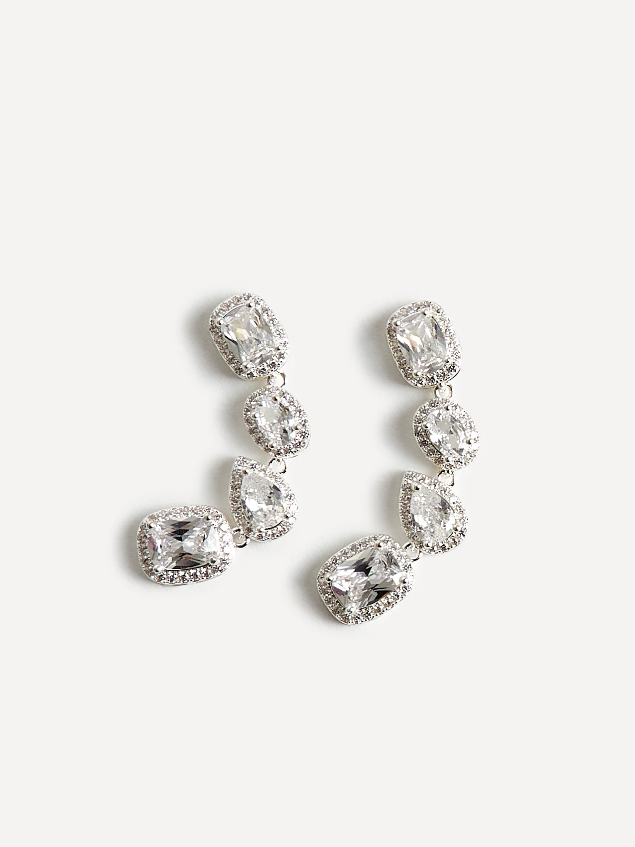 Entwined Silver Crystal Drop Earrings - Image 5