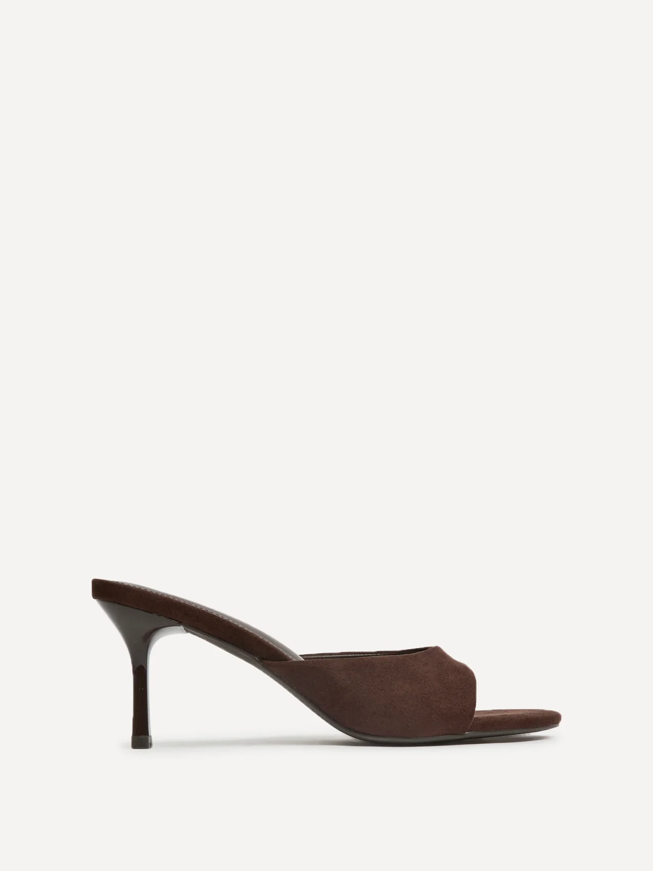 Erin Brown Faux Suede Mule Heels - Image 2
