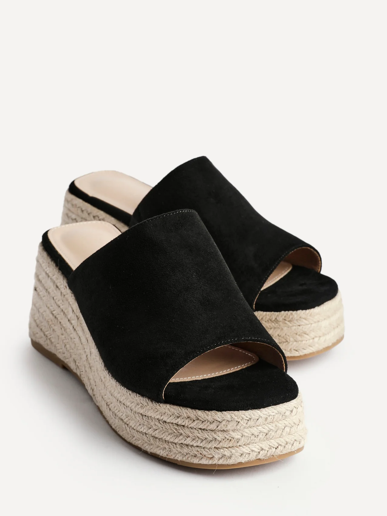 Espresso Black Espadrille Mule Wedges - Image 4