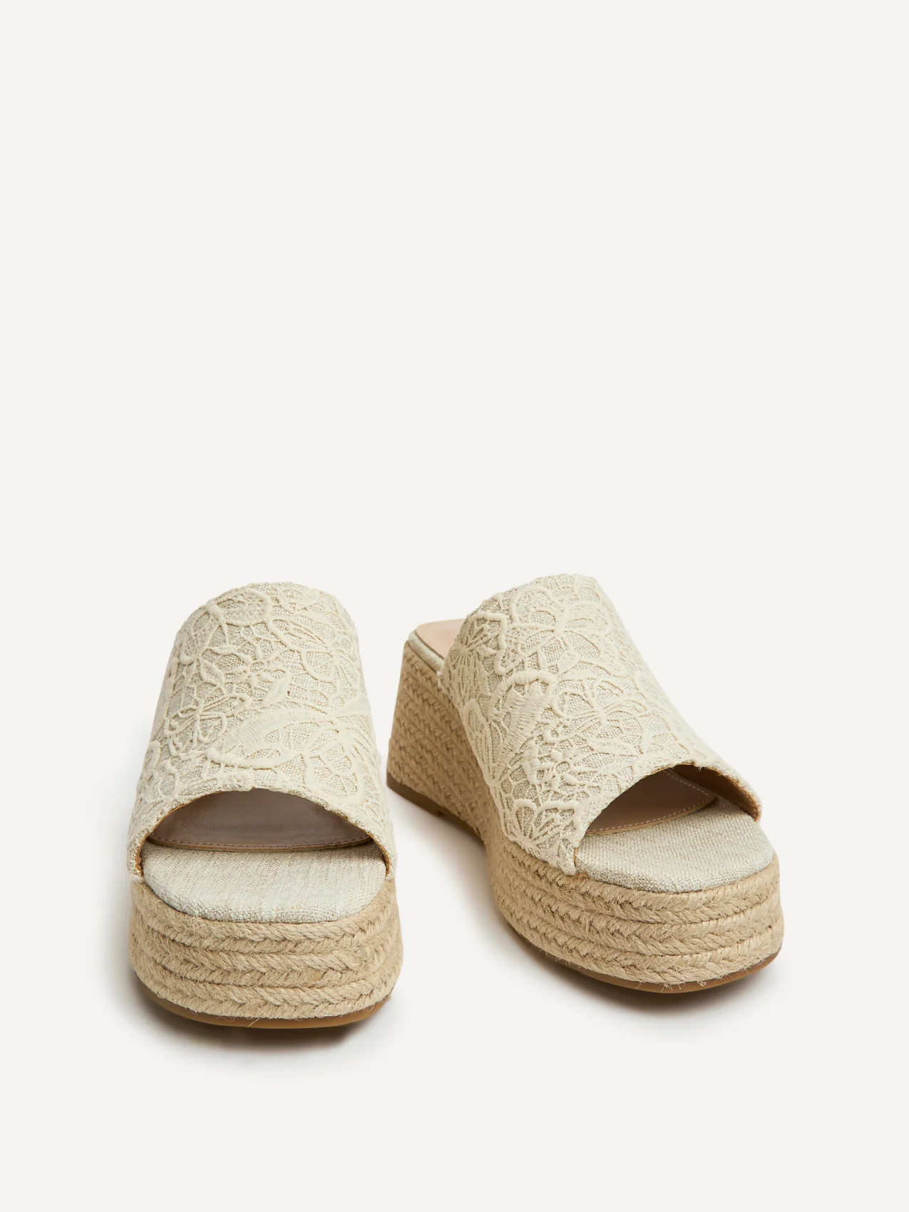 Espresso Ivory Espadrille Mule Wedges - Image 3