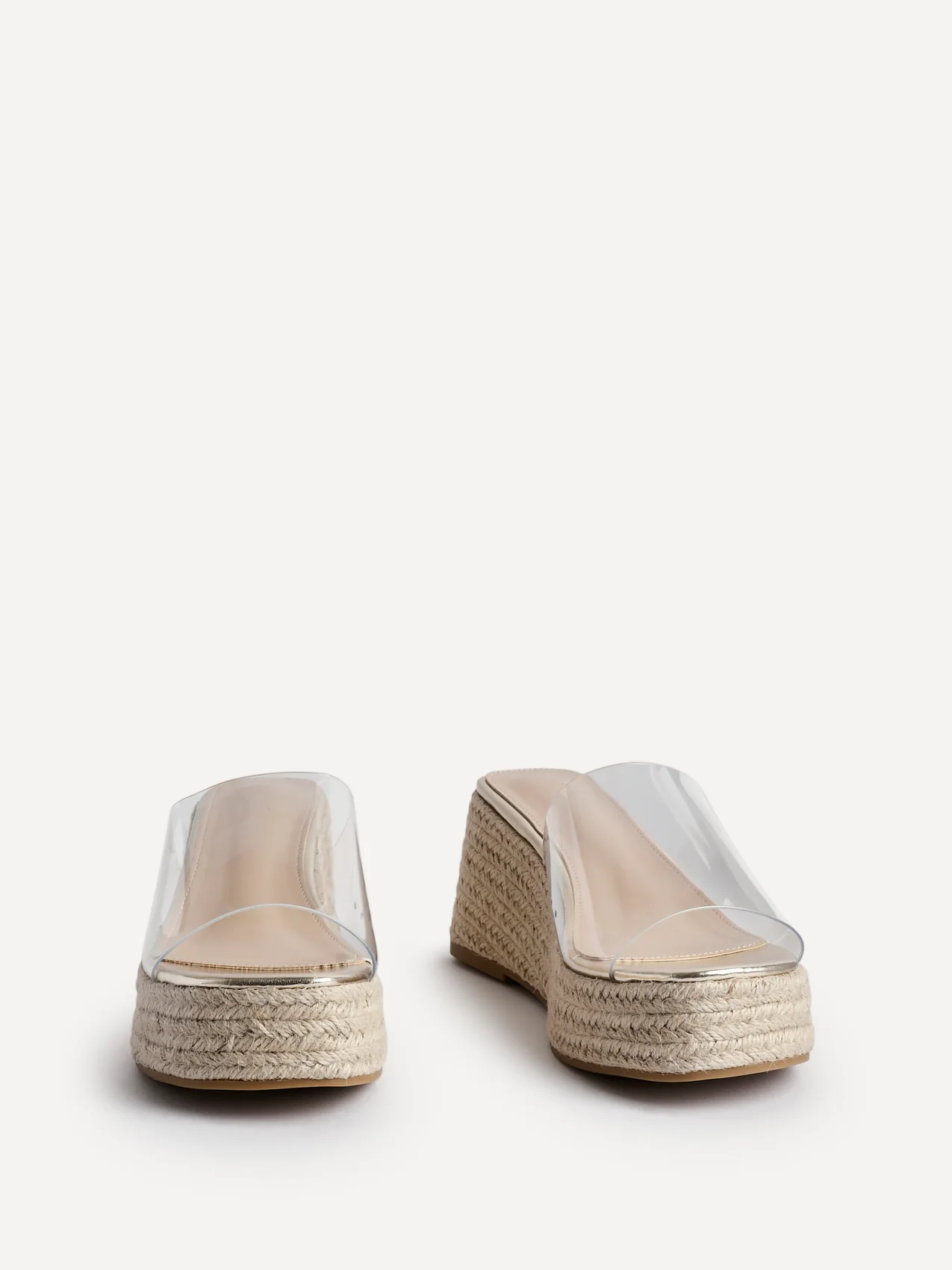 Espresso Perspex Espadrille Mule Wedges - Image 3
