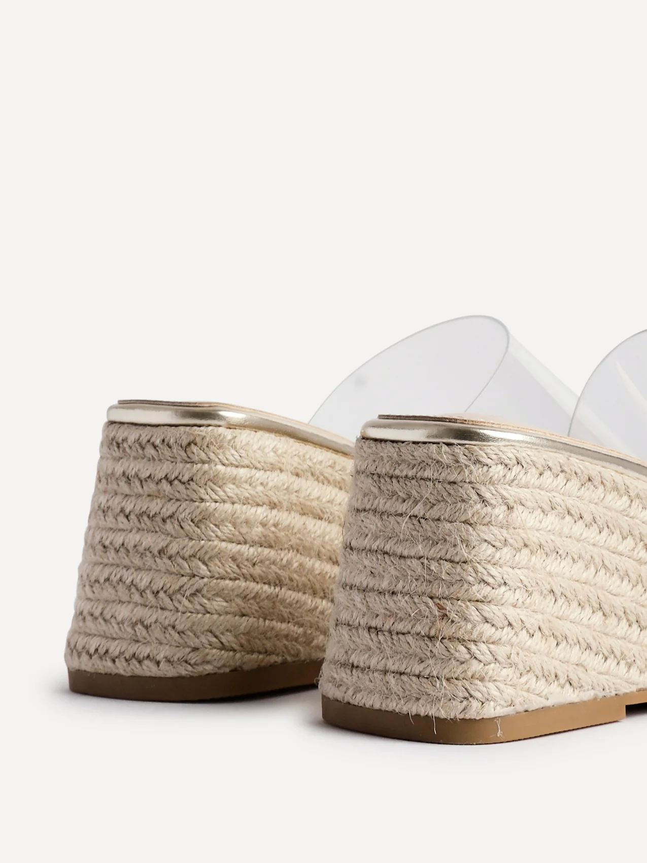 Espresso Perspex Espadrille Mule Wedges - Image 4