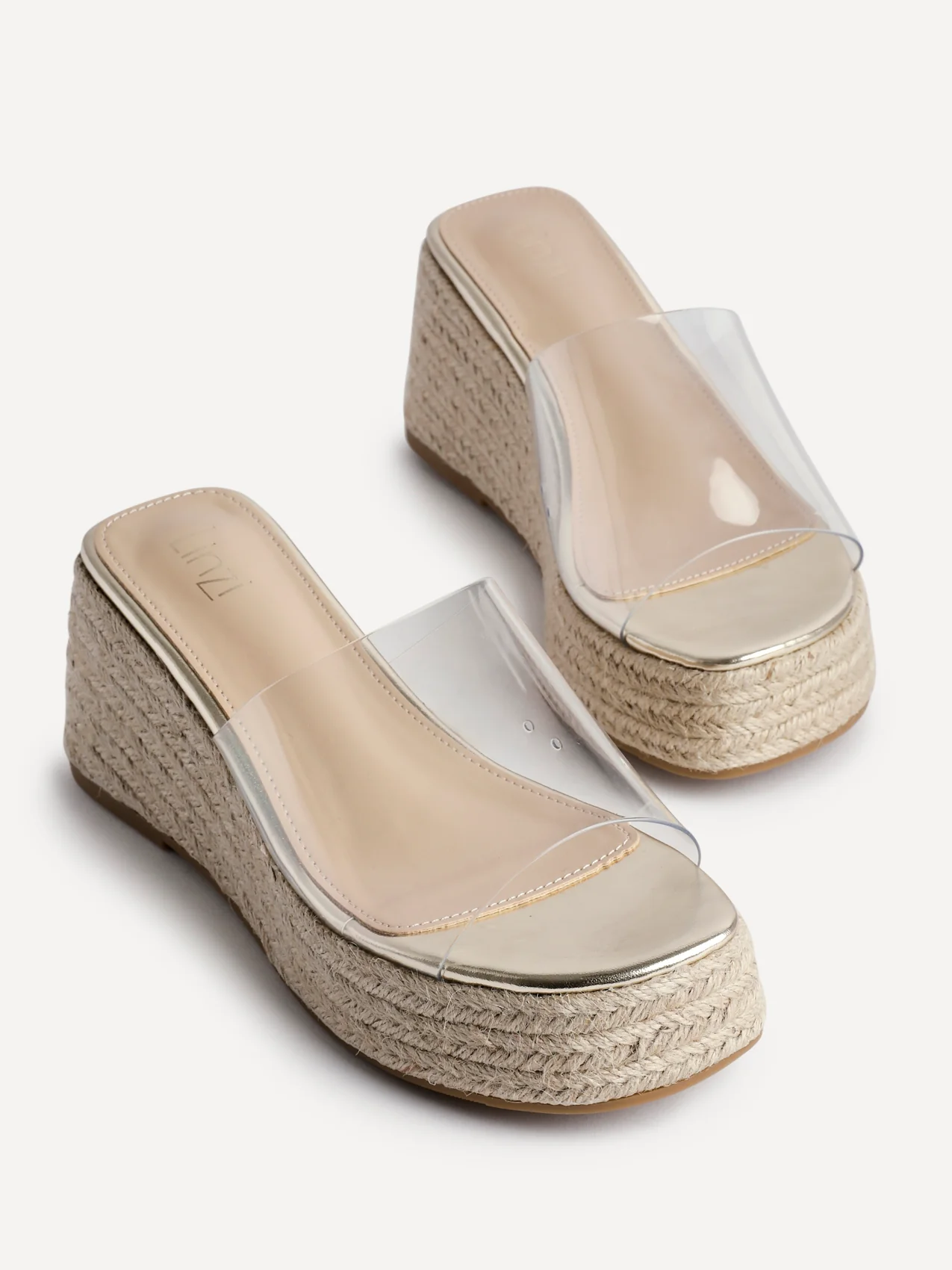 Espresso Perspex Espadrille Mule Wedges - Image 5
