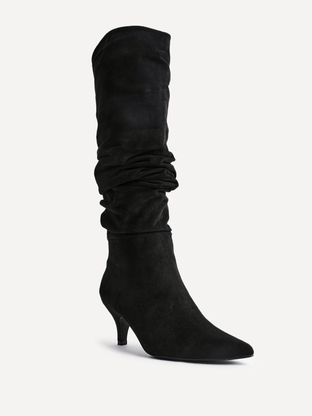 Esteem Black Kitten Heel Long Boots - Image 5
