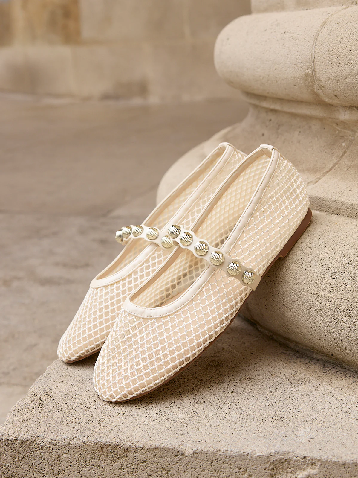 Estella Embellished Mesh Mary Jane Pumps - Image 6