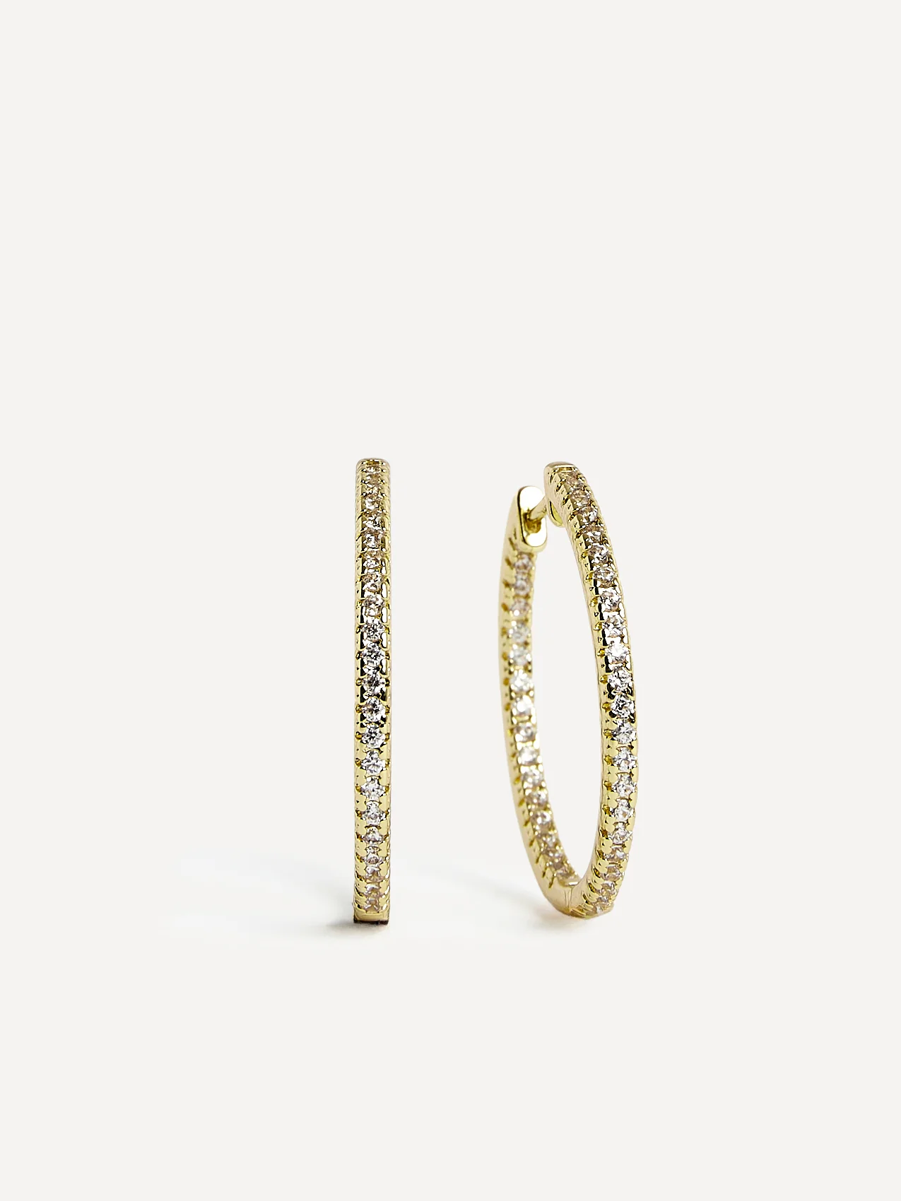Eternal Gold Crystal Hoop Earrings - Image 3
