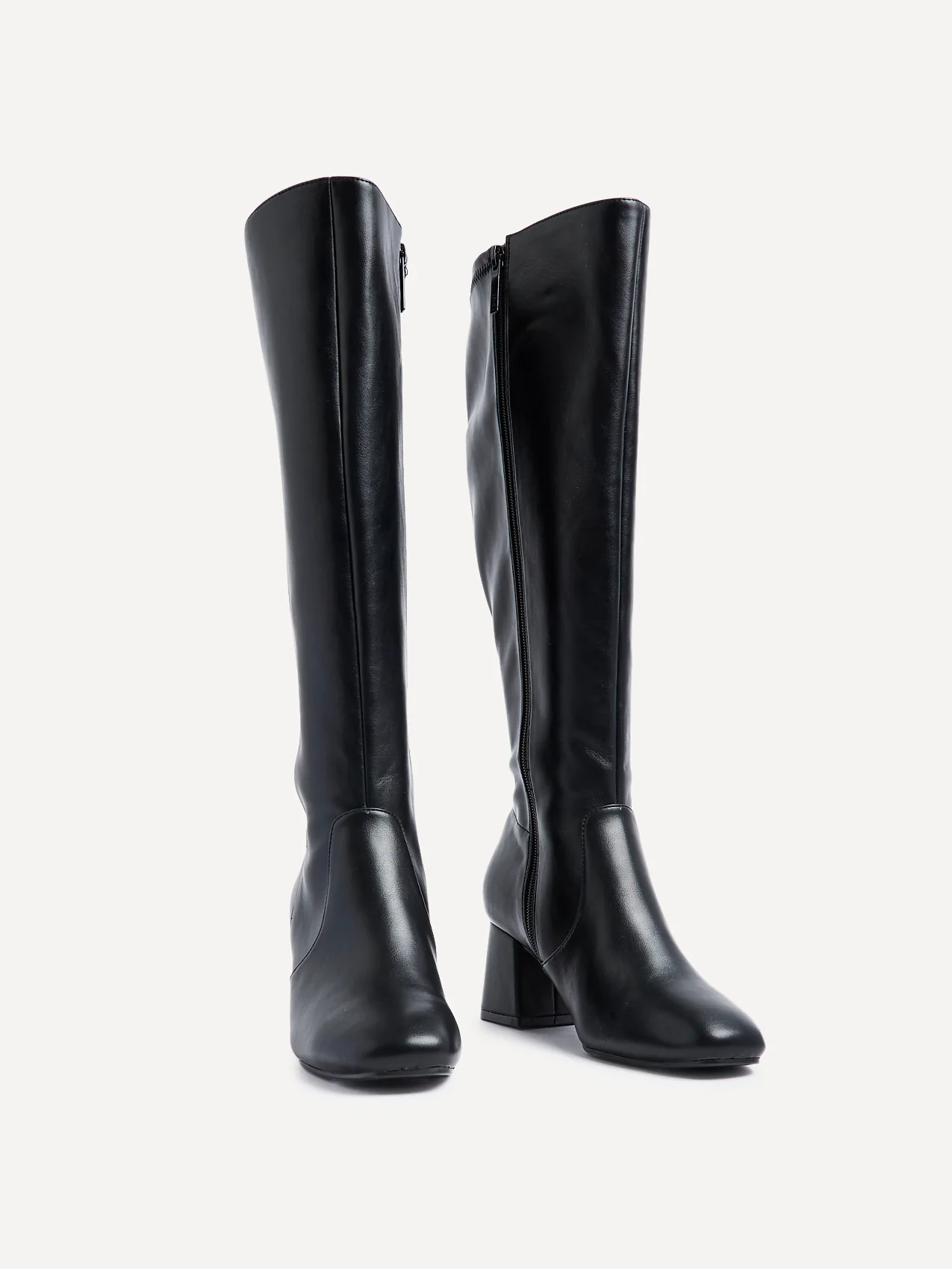 Fable Wide Fit Black Faux Leather Boots - Image 3