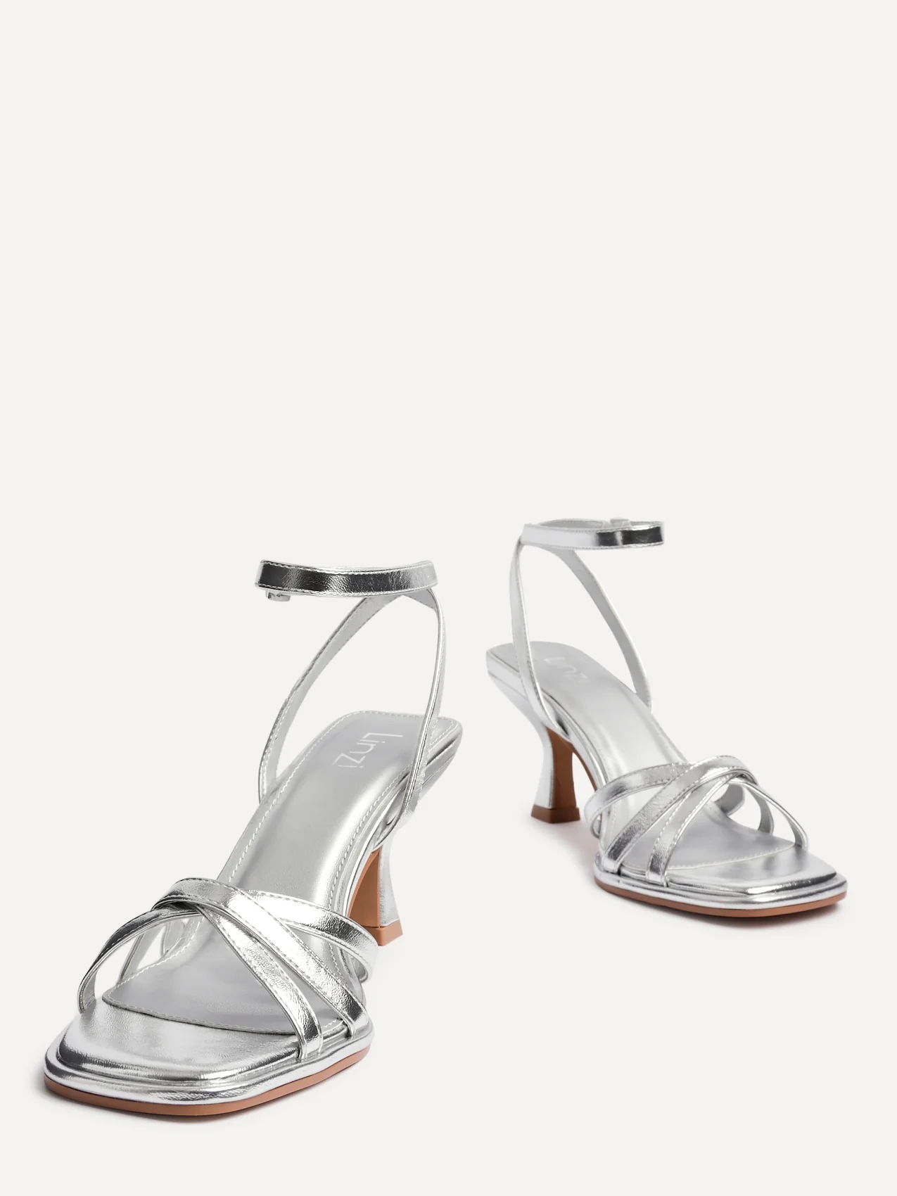 Faro Silver Strappy Heeled Sandals - Image 3