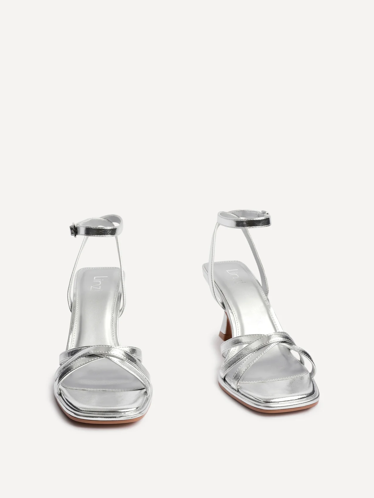Faro Silver Strappy Heeled Sandals - Image 4