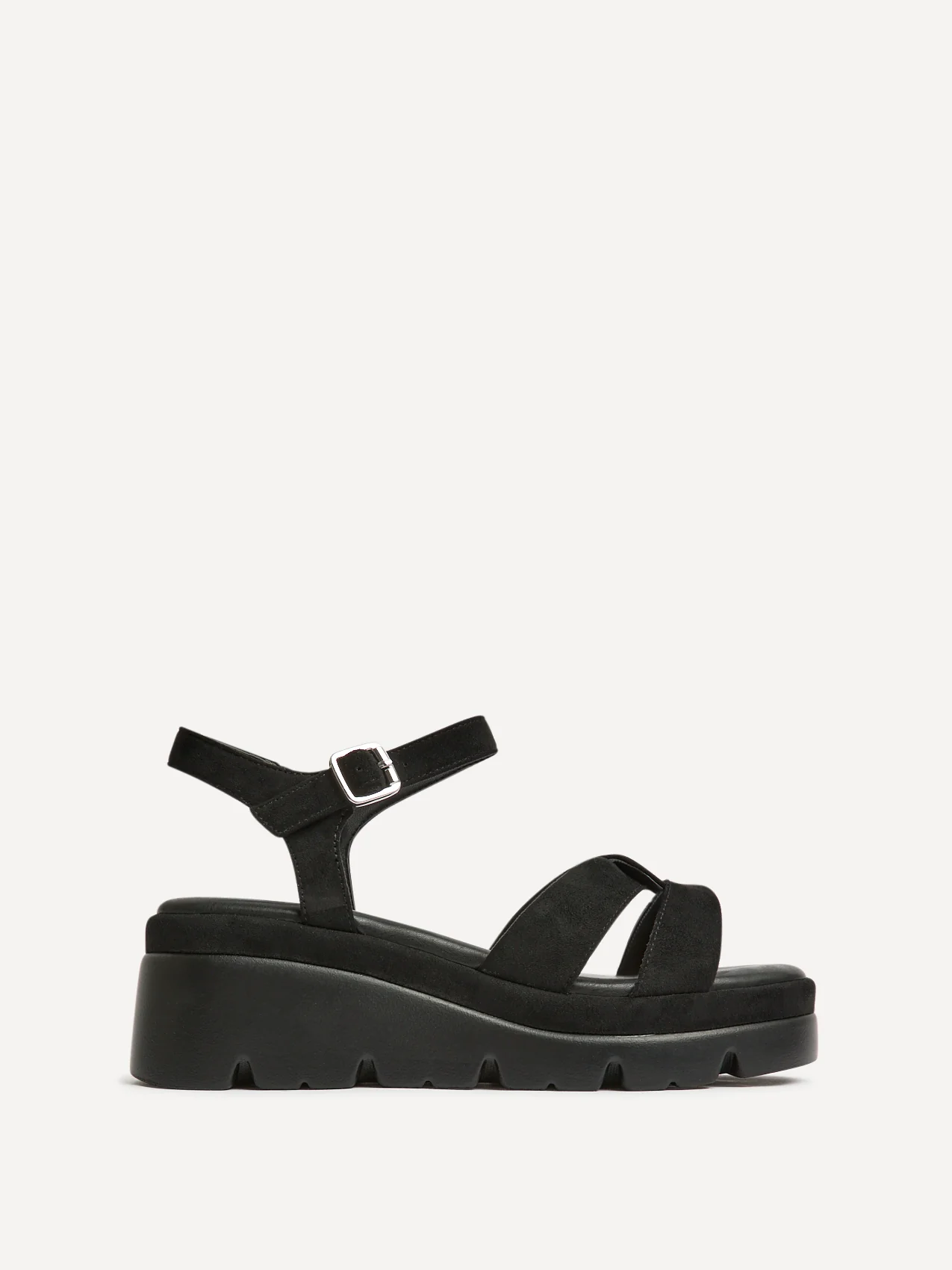 Fate Black Flatform Sandals - Image 2